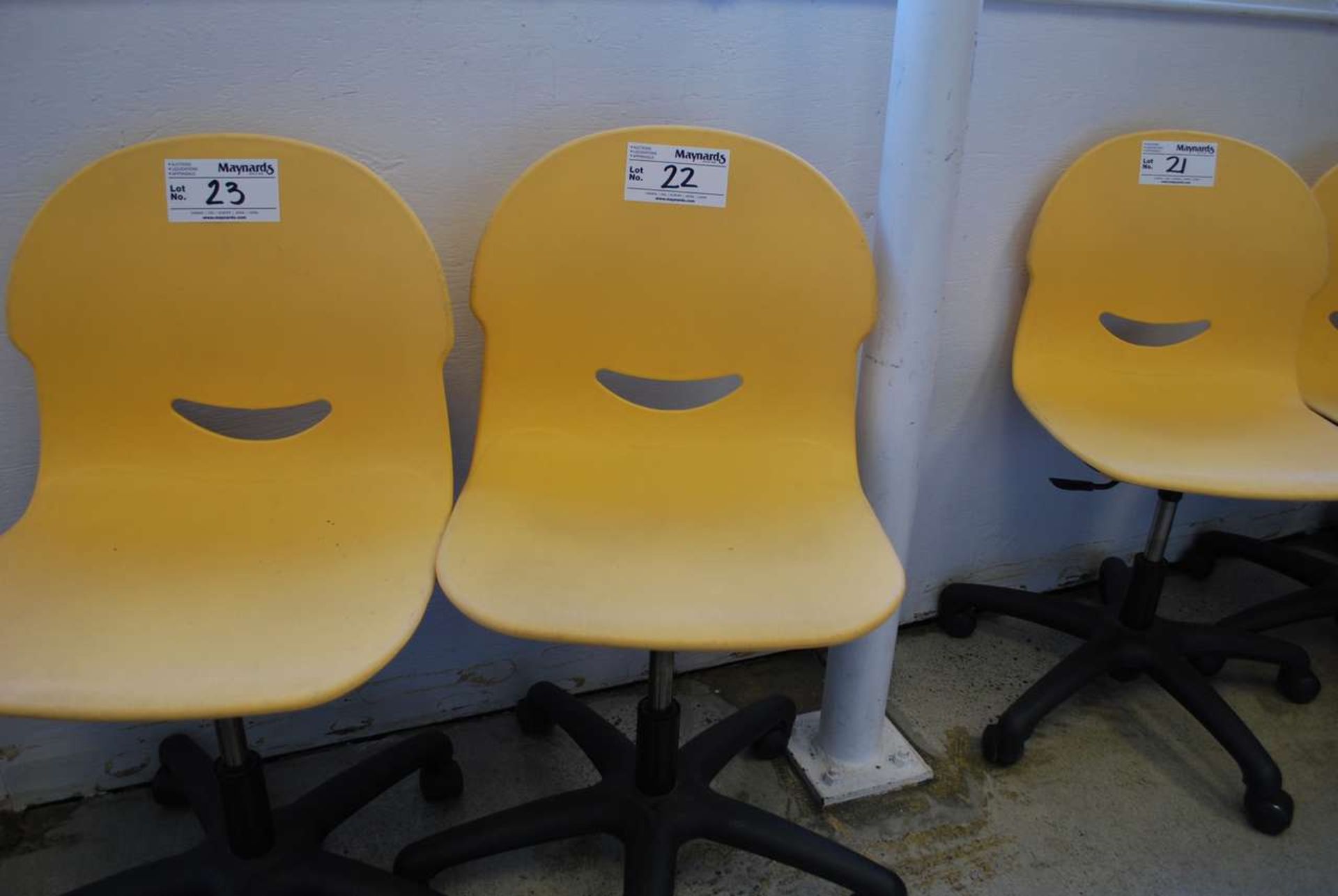 Yellow gas lift office chair