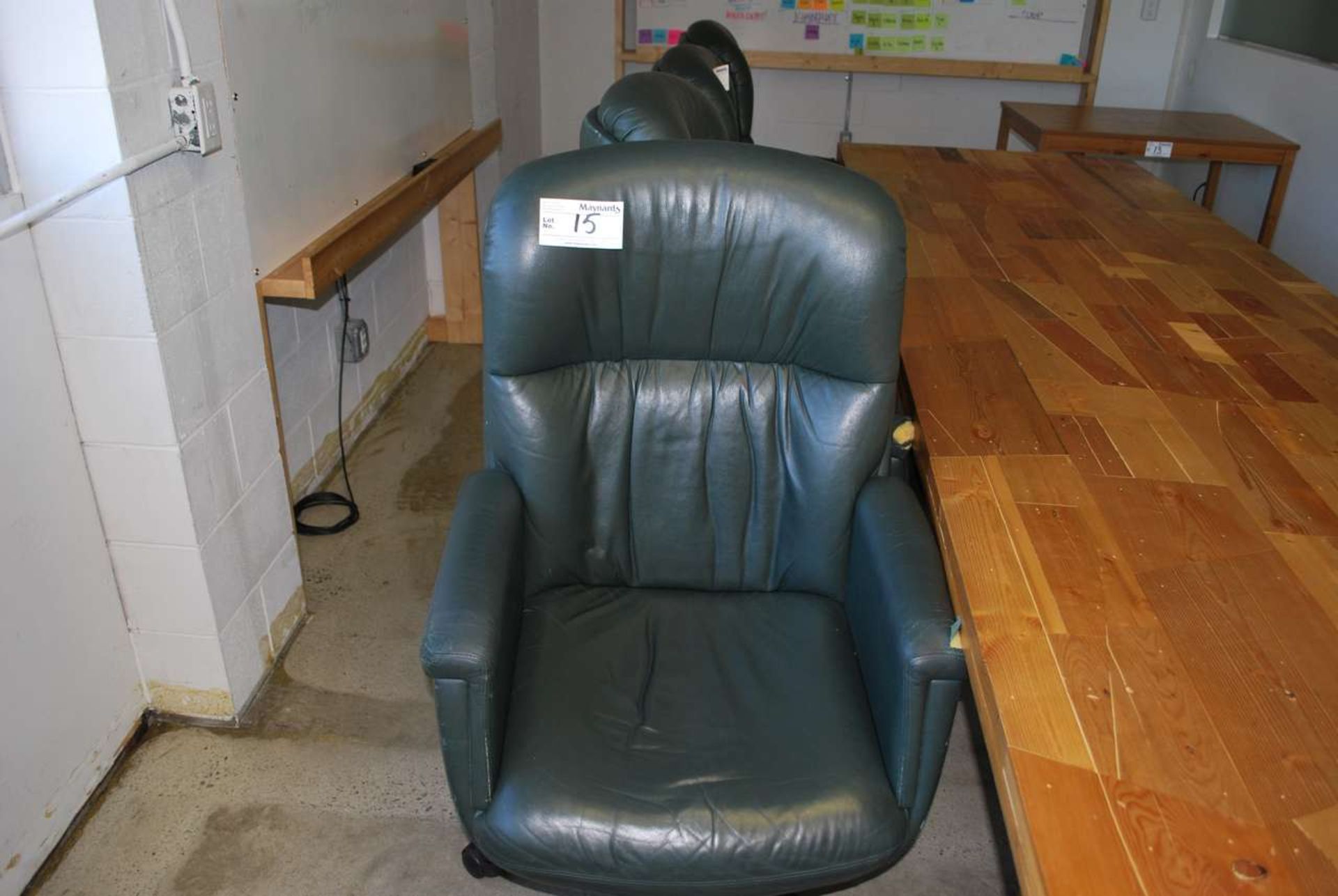 Green leather boardroom chair
