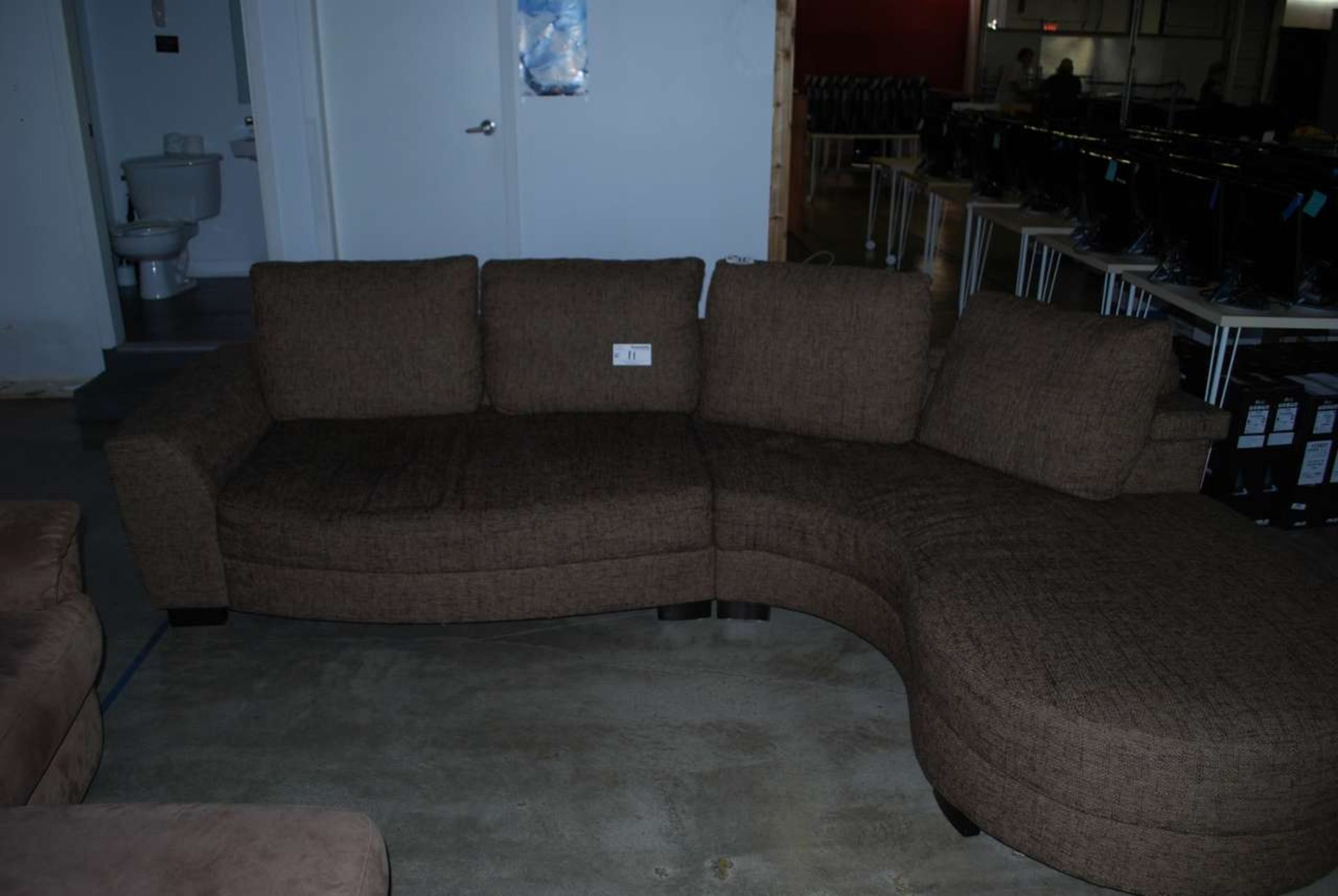 Brown sectional couch