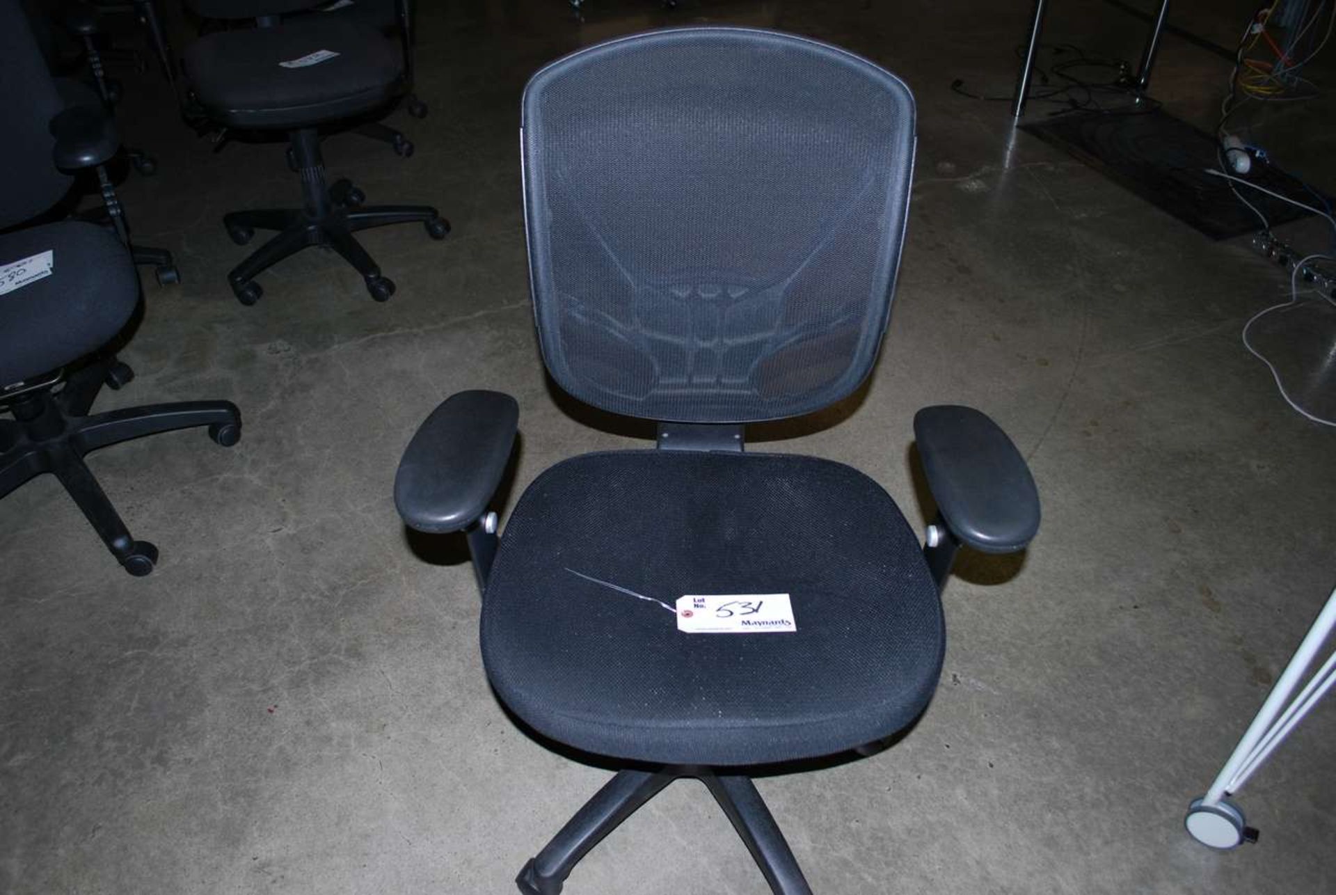 Black gas lift mesh back manager arm chair