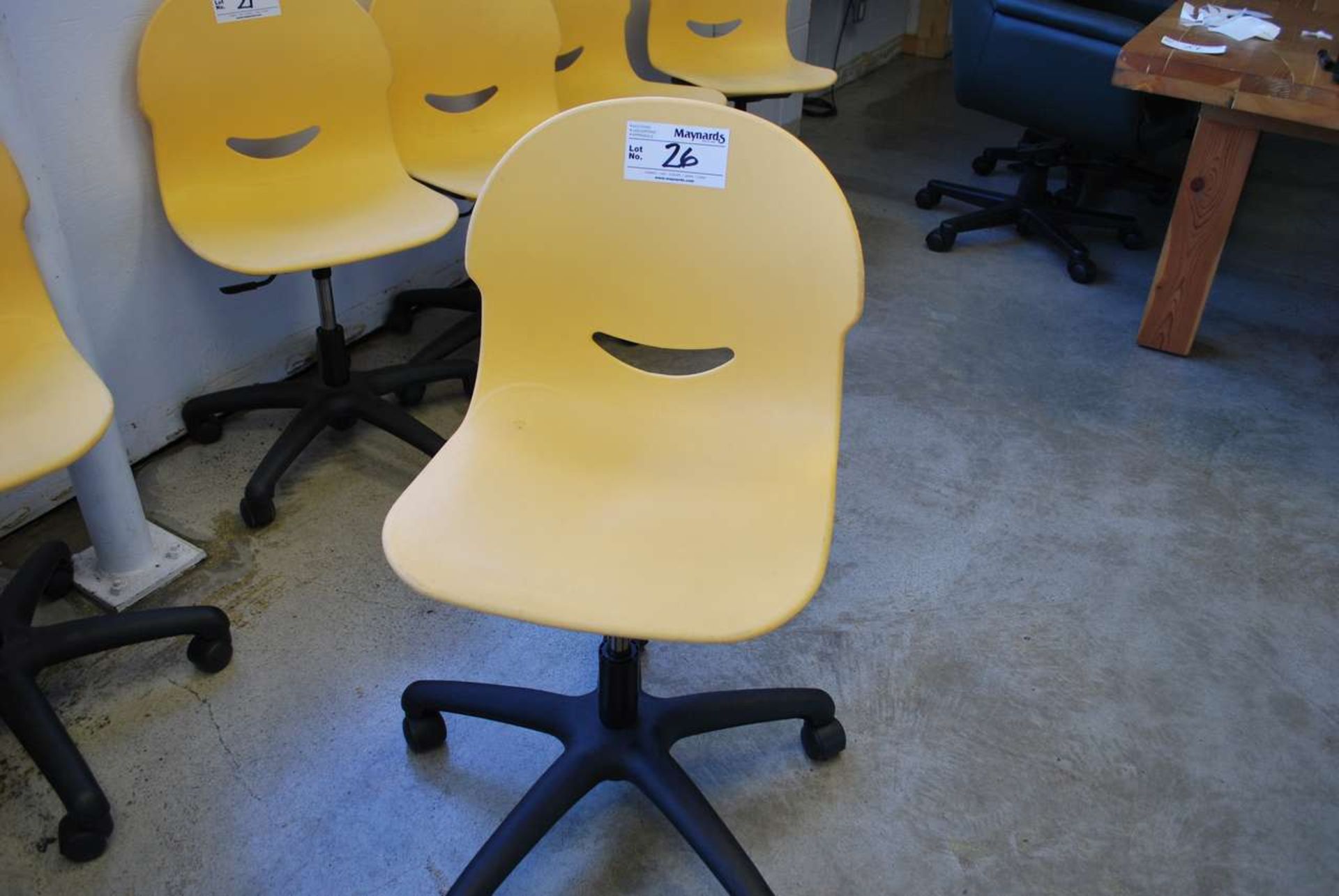 Yellow gas lift office chair