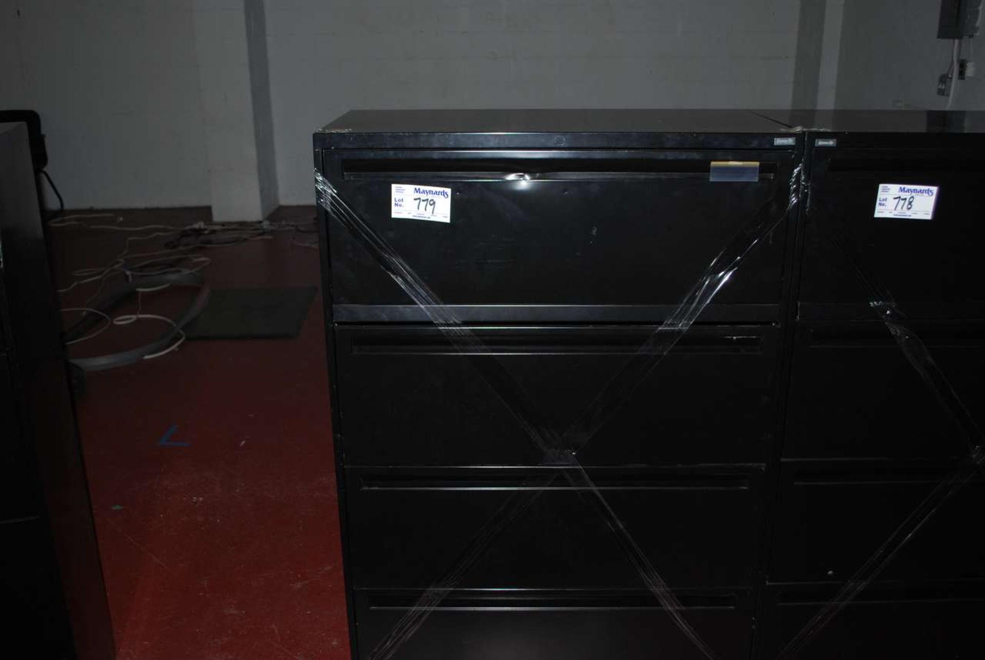 4 drawer black lateral file cabinet