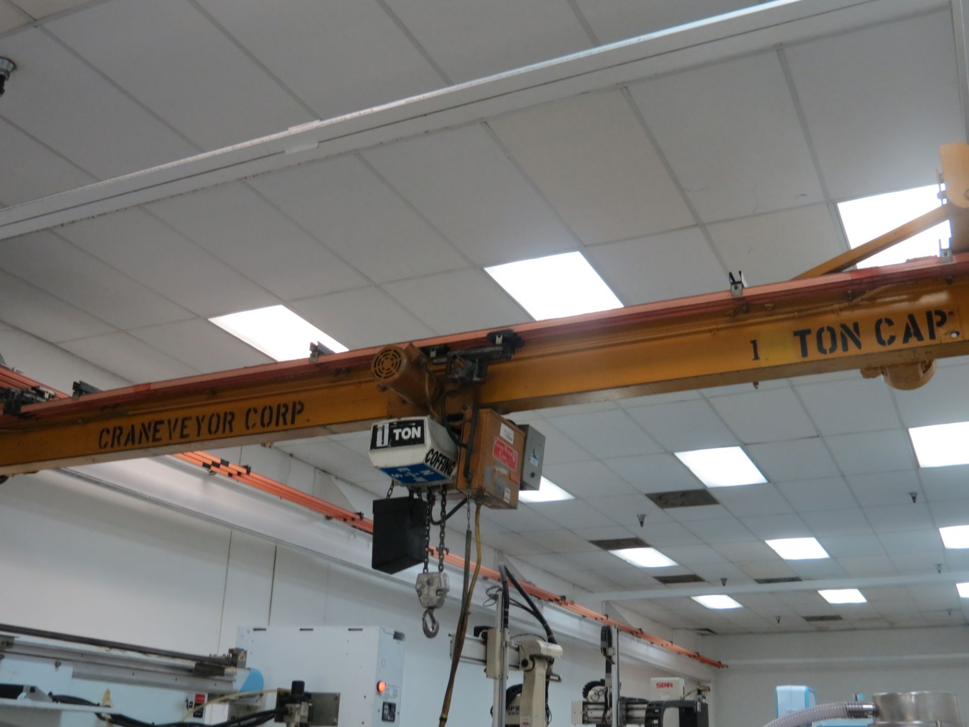 1 Ton cap. Crane Veyor Corp. Overhead Crane, w/2 ton Hoist, 13' Wide - Image 4 of 4