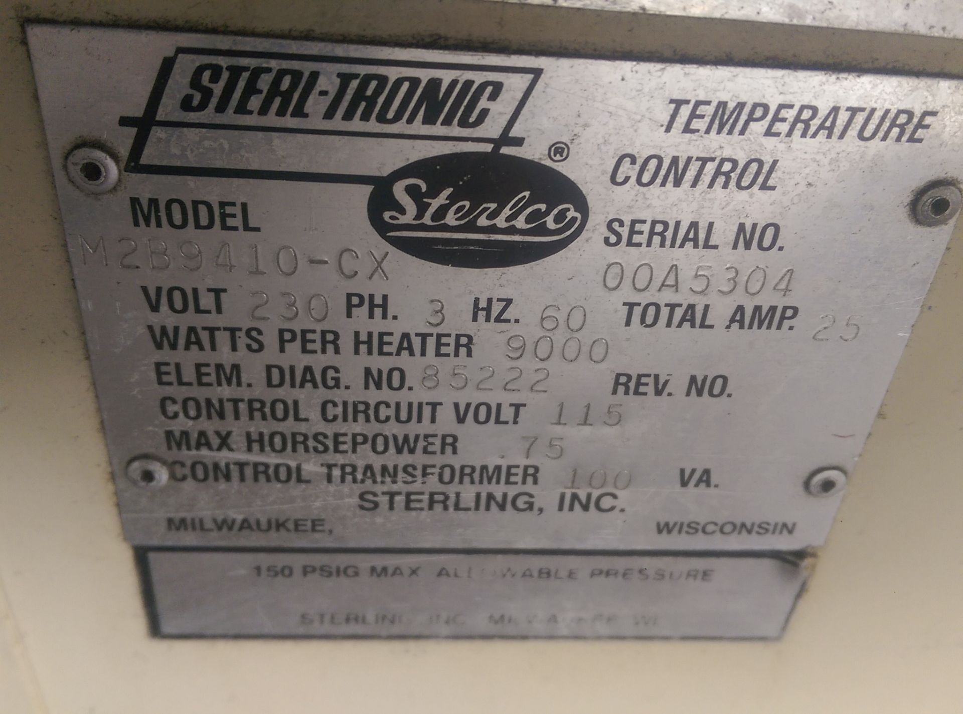 Sterlco Mold Temp Controller Asset #29 - Image 3 of 3