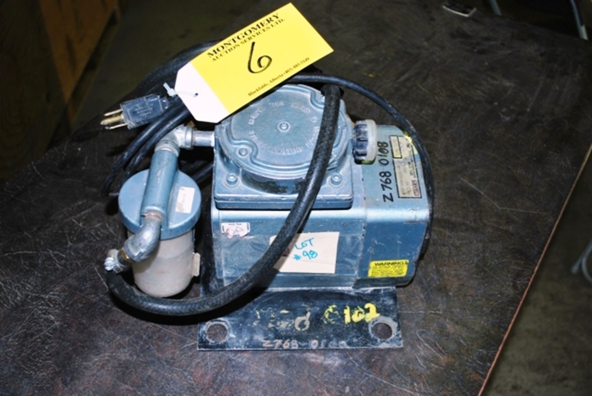 GAS SUCTION PUMP M#DOA-V191AA S/N 1192 L#98