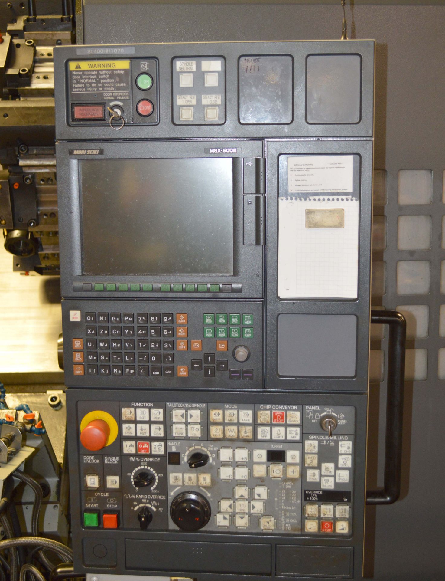Mori Seiki SL 403BMC/2000 CNC Turning Center with Live Tooling, Mori Seiki MSX 500iii CNC Control - Image 10 of 14