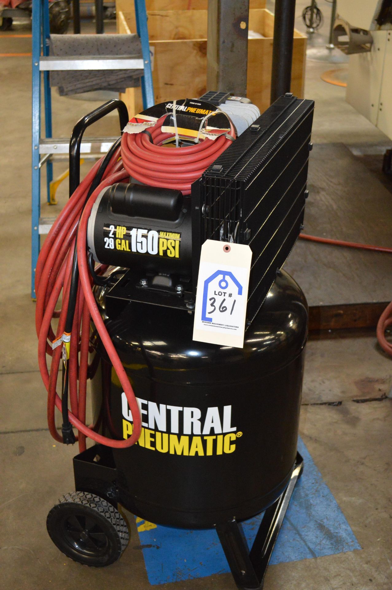 Central Pneumatic Air Compressor, Purchased New 4/2016, 2 HP, 29 Gallon Tank, 150 PSI, 110volt,