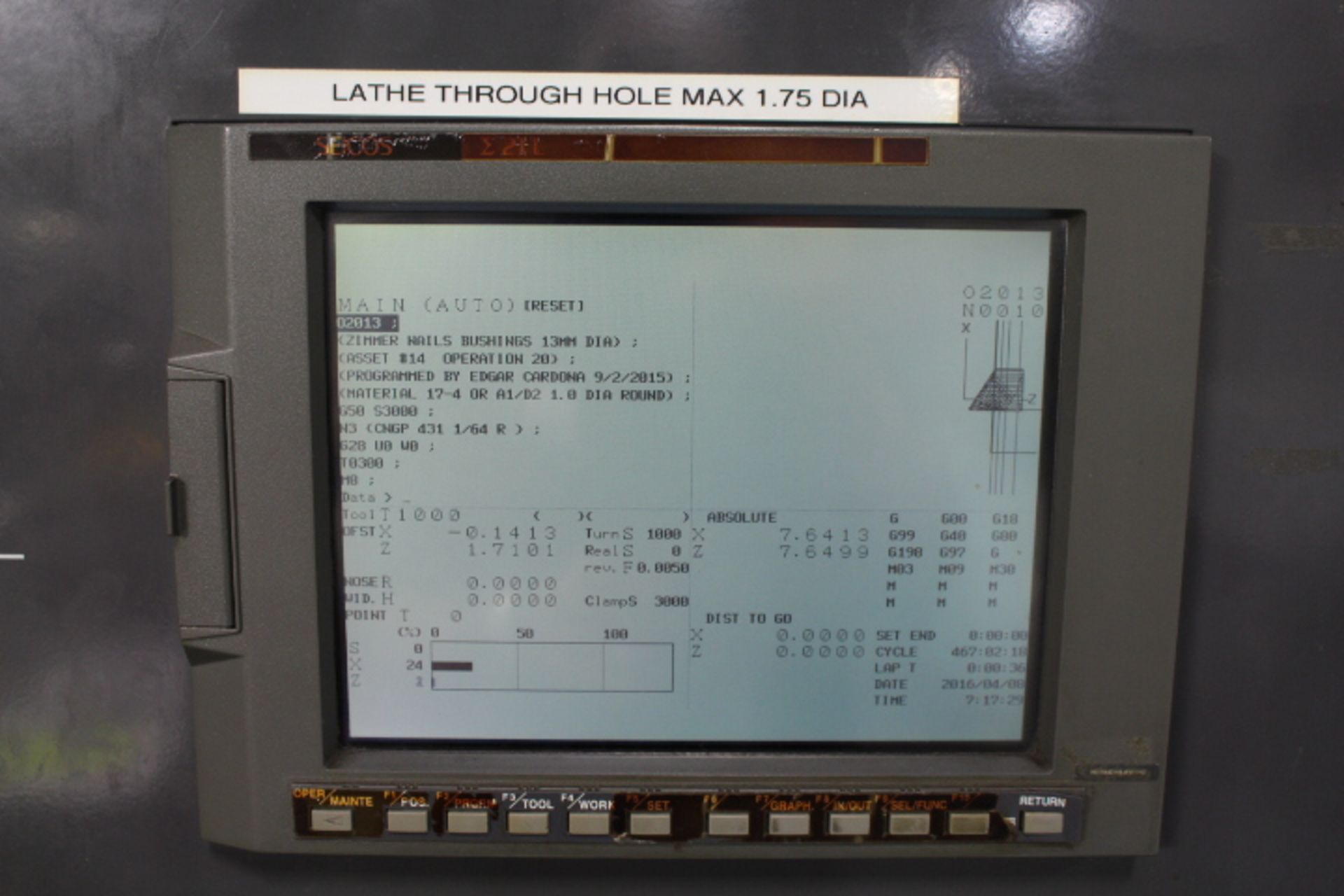 HITACHI SEIKI TS15 CNC MILL/TURNING CENTER, FULL C AXIS, LIVE TOOLS, 6,000 RPM, 12 STATION TURRET, - Image 5 of 5