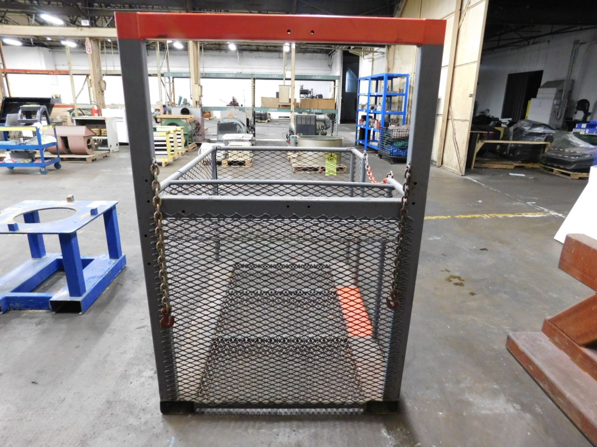 FORKLIFT MAN CAGE,42"X60"X39", (63" AT TALLEST POINT) (SEE PHOTO) - Image 3 of 4