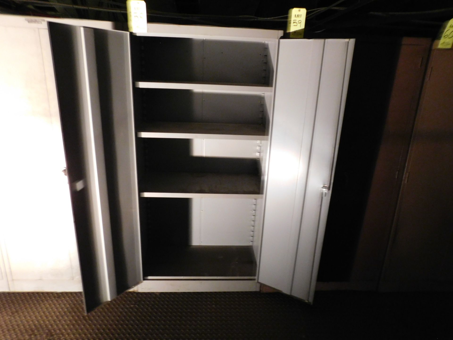 2 DOOR STORAGE CABINET, 3'X18"X6', 3 SHELVES, EMPTY - Image 2 of 2