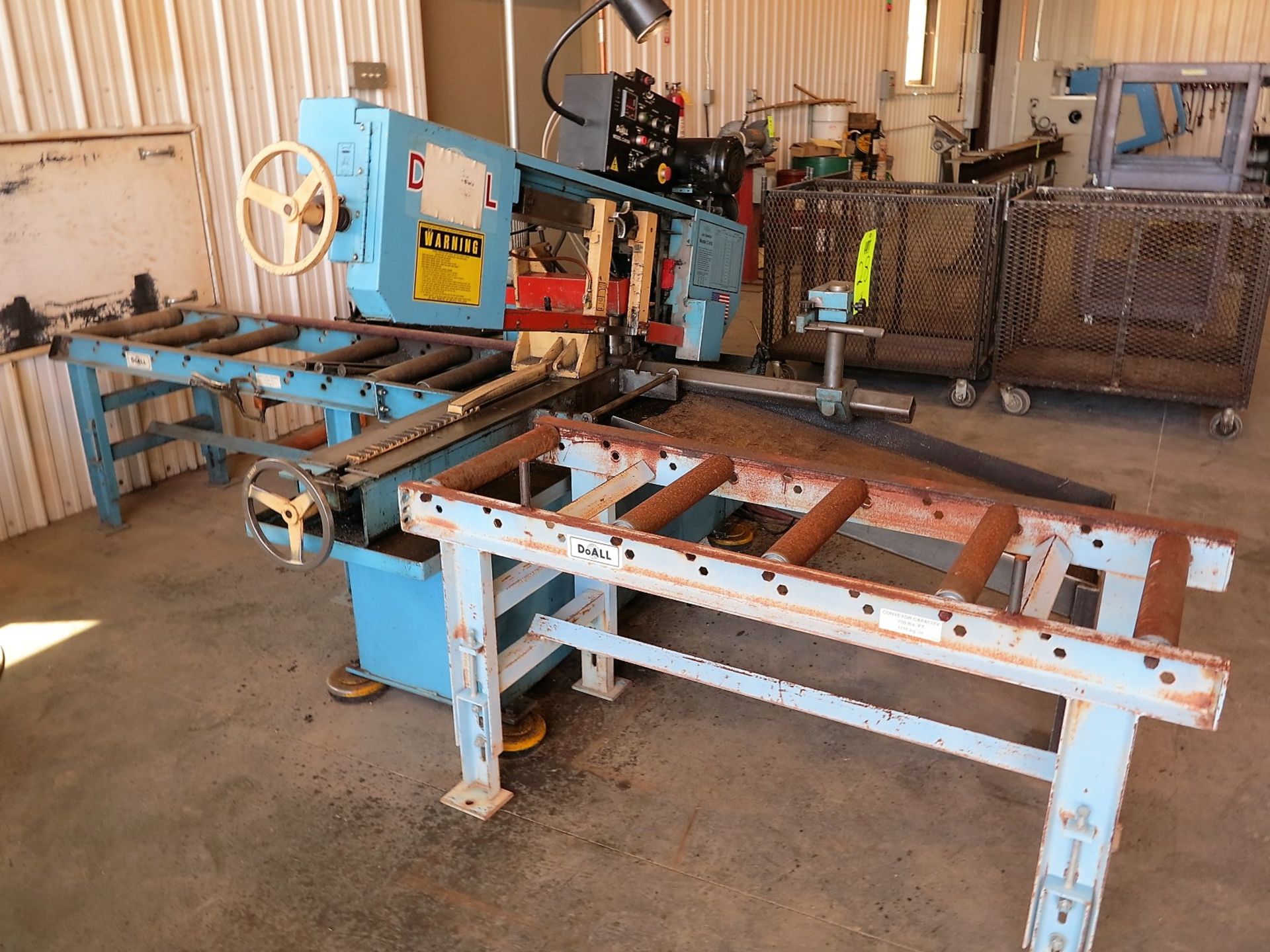 DOALL HORIZONTAL BANDSAW, MODEL C-916A W/ 2 ROLLER CONVEYOR, 17"X5", S/N 528-96162. LOADING PROVIDED - Image 3 of 3