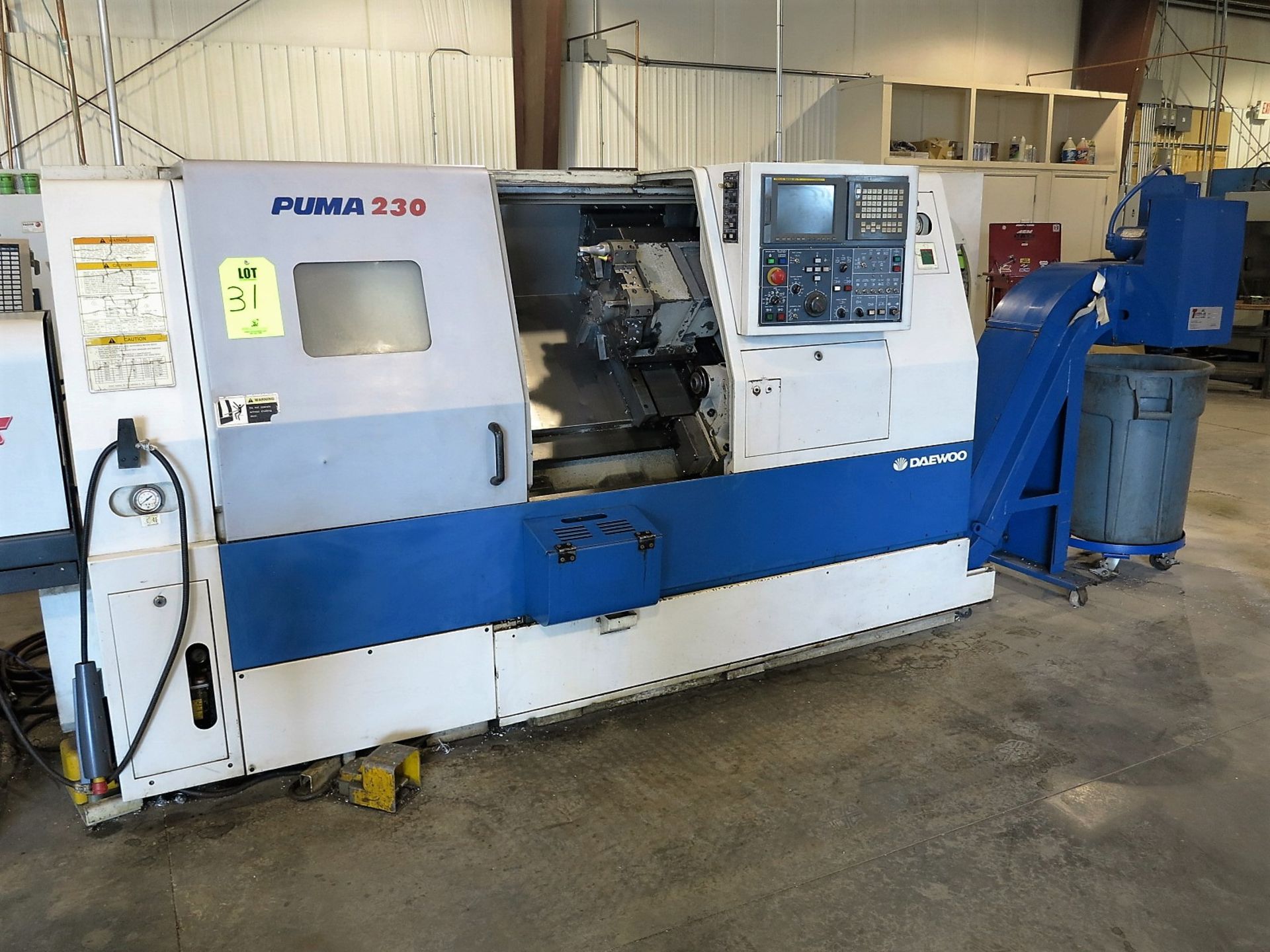 DOOSAN PUMA 230 CNC LATHE, FANUC 21i-T CNC CONTROL, 10” 3 JAW CHUCK, 3” BAR CAPACITY