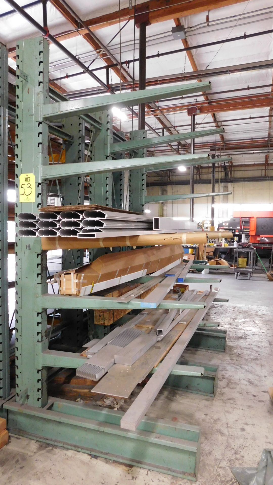 CANTILEVER MATERIAL RACK, 102" X 58" X 10', W/O CONTENTS