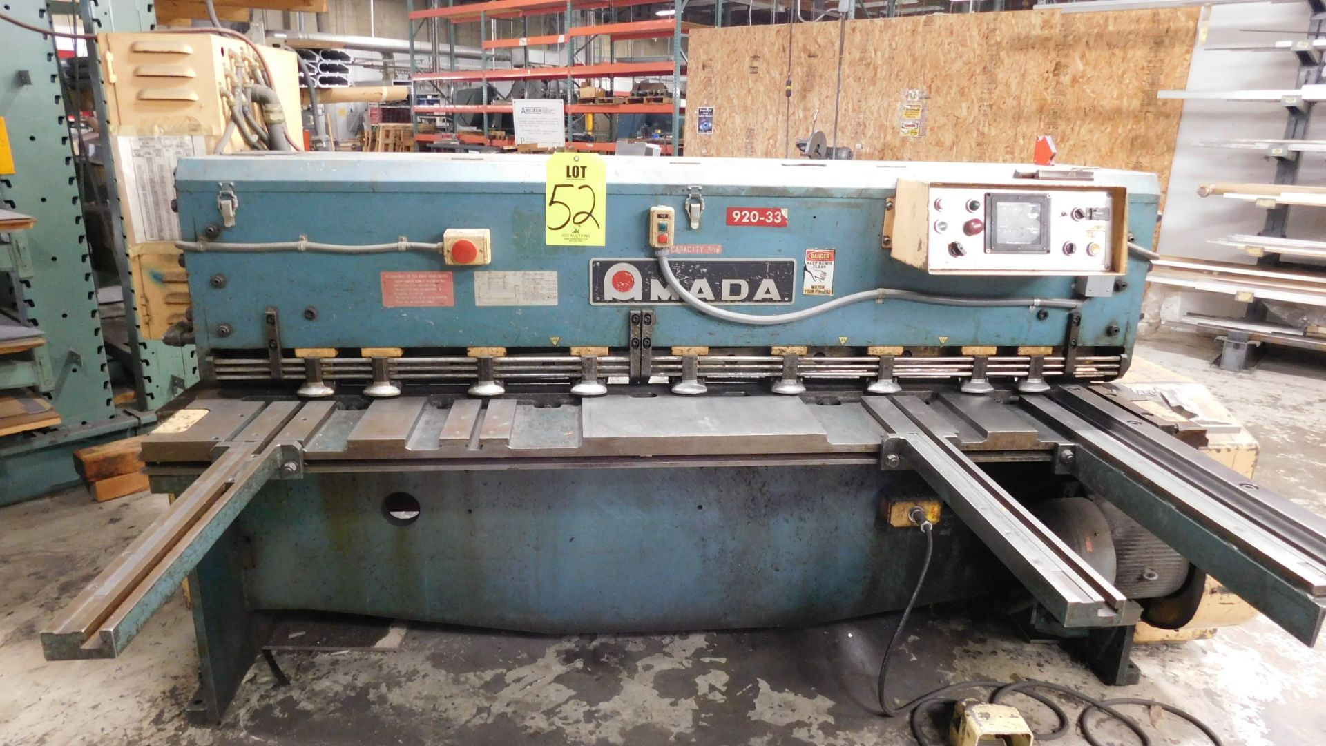 1979 AMADA 1M-2045 SHEAR, 13/16 GAGE X 6’ CAPACITY MILD STEEL, POWER BACK GAUGE, SHEET SUPPORTS