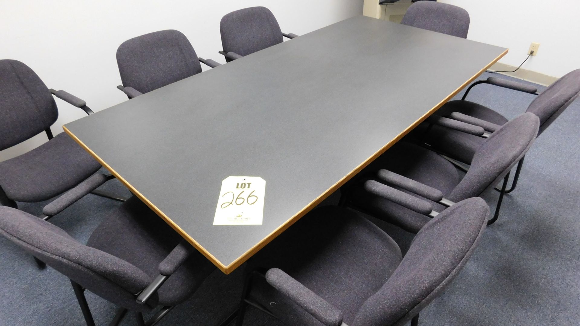 CONFERENCE TABLE, 42" X 84", & (8) CHAIRS