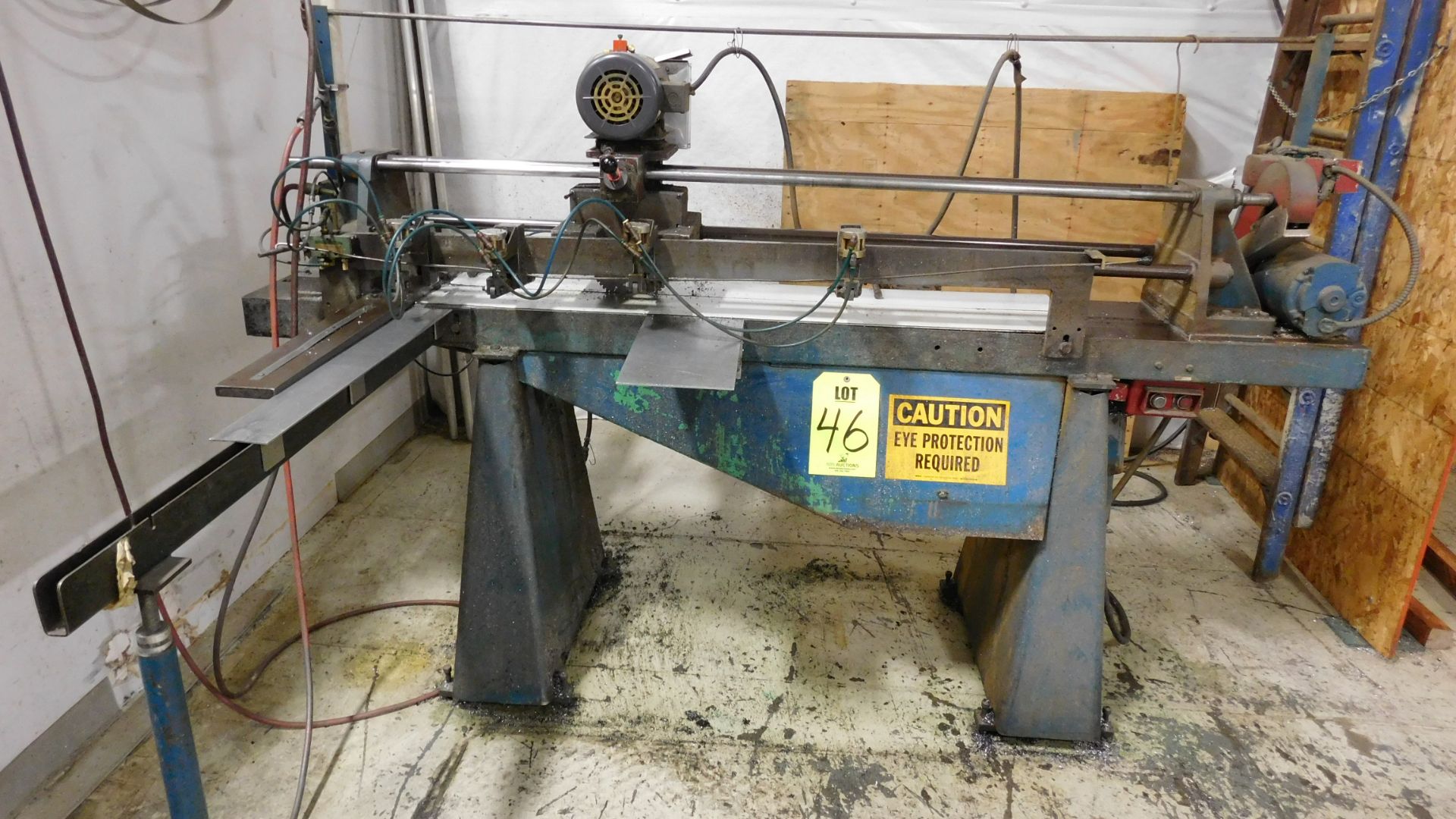 PLATE SAW (JOHNSON/K-LINE TRAVERSE SAW, MODEL 350), 8" BLADE, 55" TRAVEL