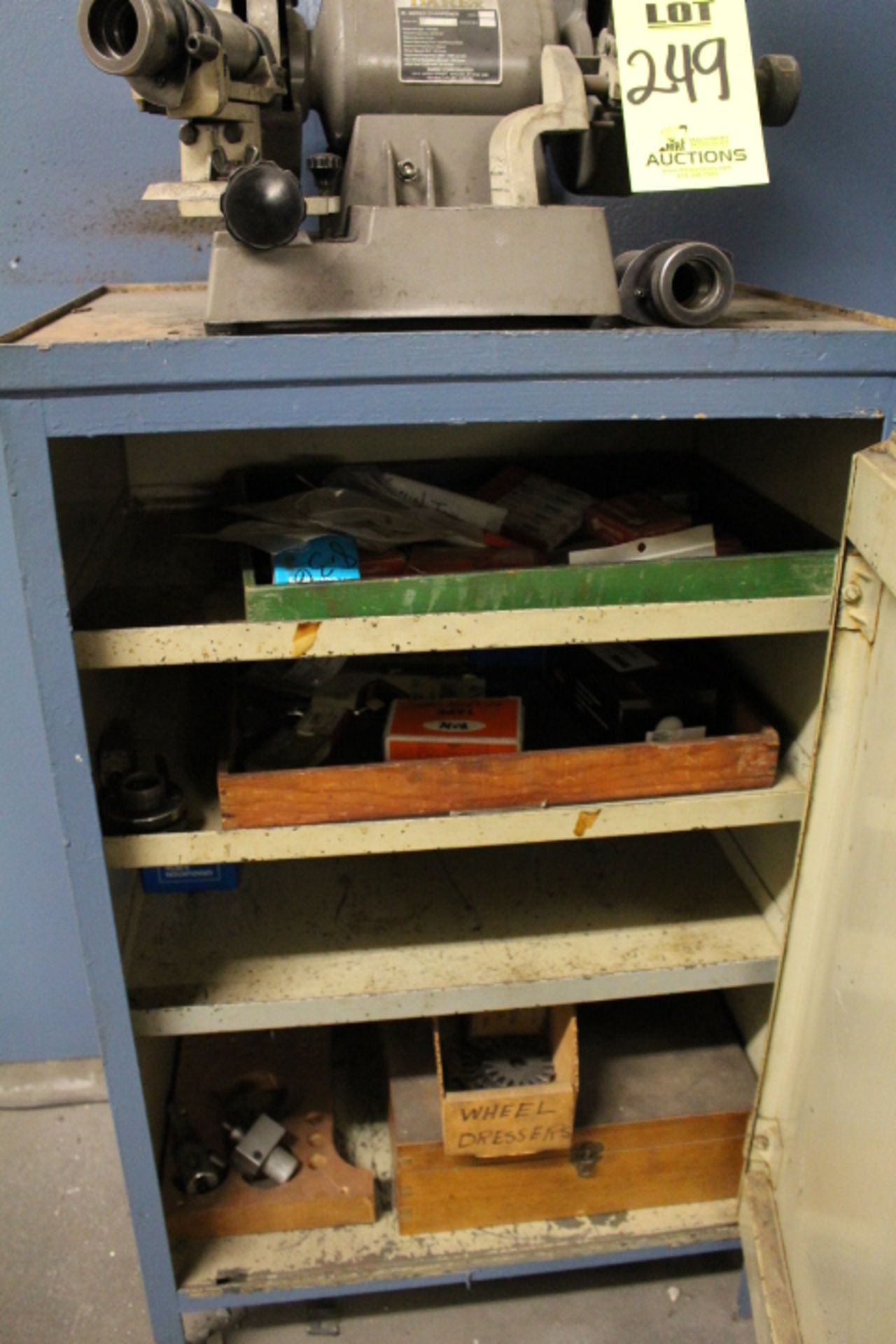DEREX M58DRILL TOOL SHARPNER WITH METAL CABINET, S/N 536841C - Image 3 of 3