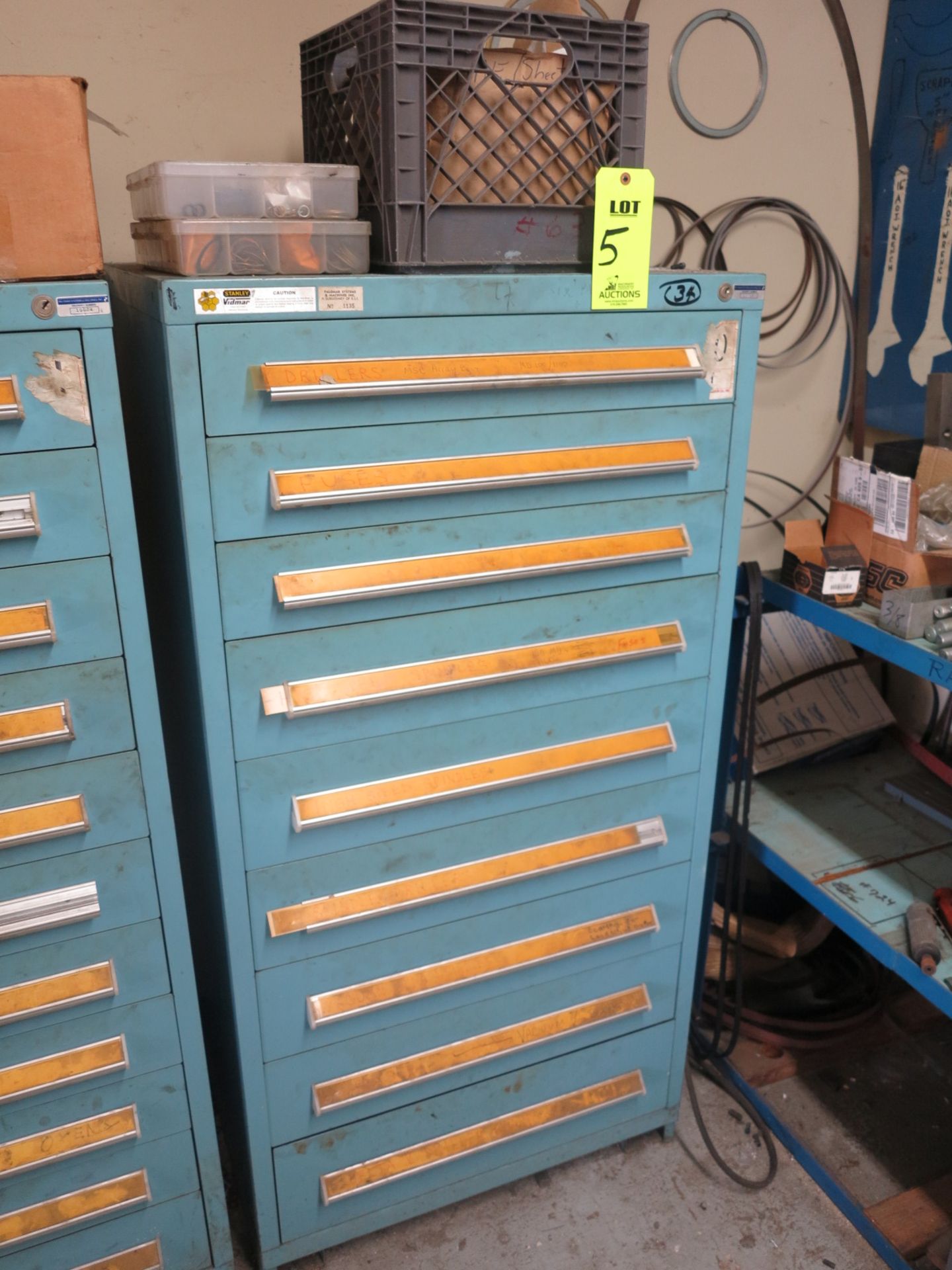 9 DRAWER VIDMAR CABINET W/ CONTENTS