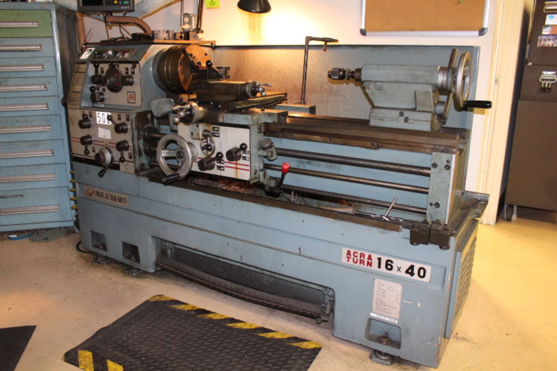 GWANG JU NAM SEON ENGINE LATHE, MODEL ACRA TURN, 16"X40" CC, ACU-RITE X-Y DIGITAL READ OUT,