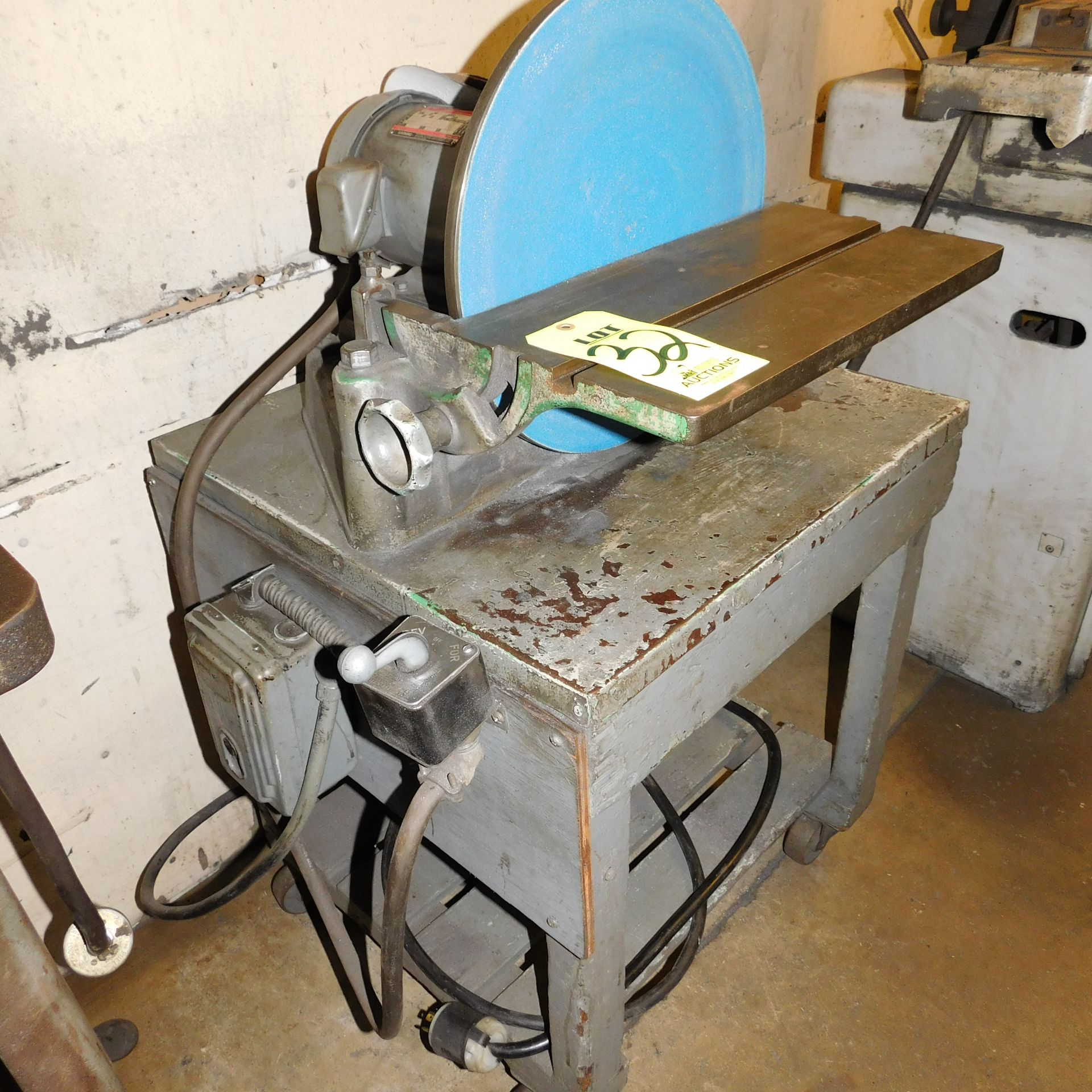 MAX MFG. 16" DISC SANDER ON CART, W/4 EXTRA SANDING DISCS - Image 2 of 2