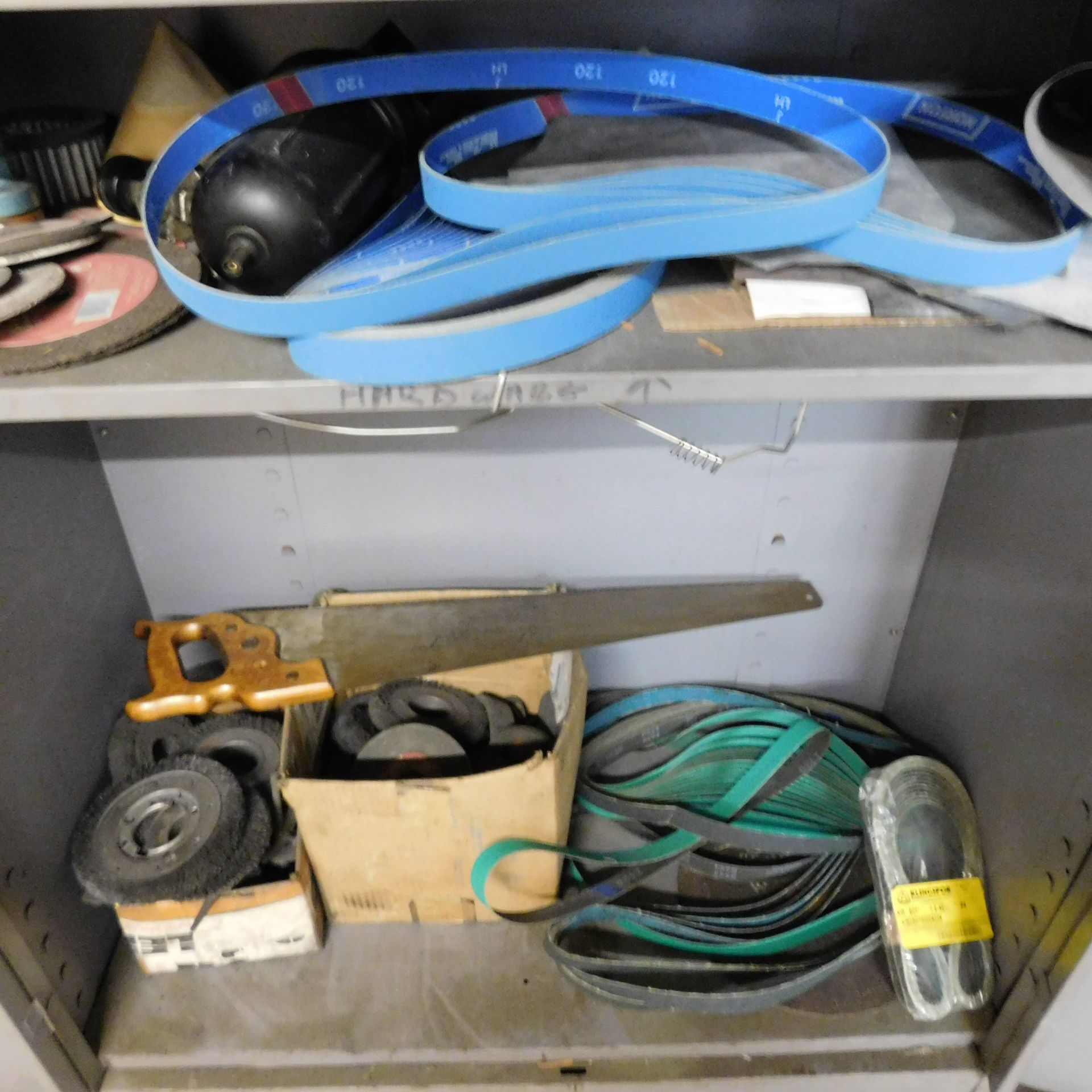 STORAGE CABINET, 3' X 18" X 6', W/CONTENTS TO INCLUDE: GRINDING WHEELS & MISC. ABRASIVES - Image 4 of 4