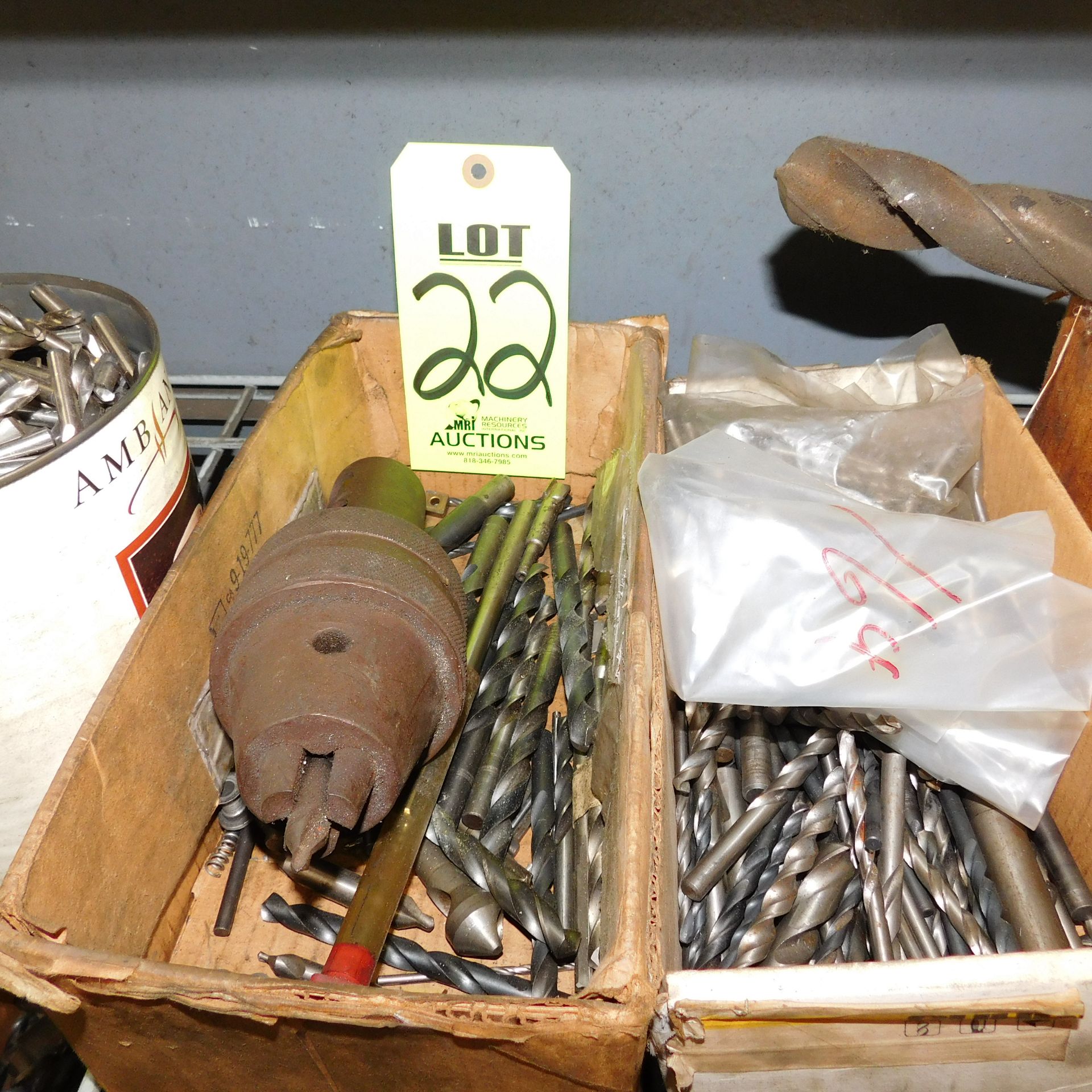 SHELF LOT OF MISC. DRILL BITS, CUTTERS, ETC, HSS & CARBIDE