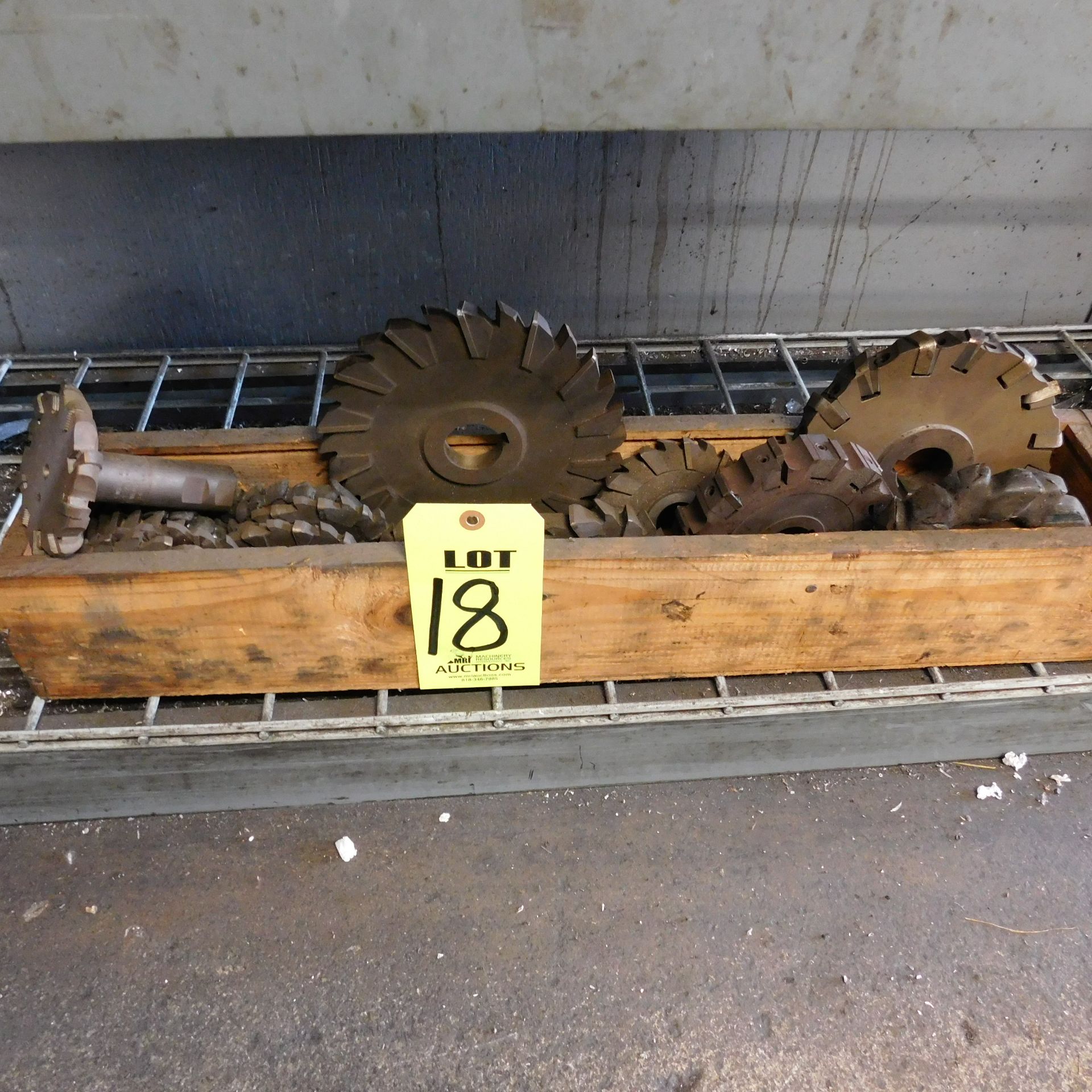 WOOD BOX OF MISC MILL CUTTERS (SEE PHOTO)