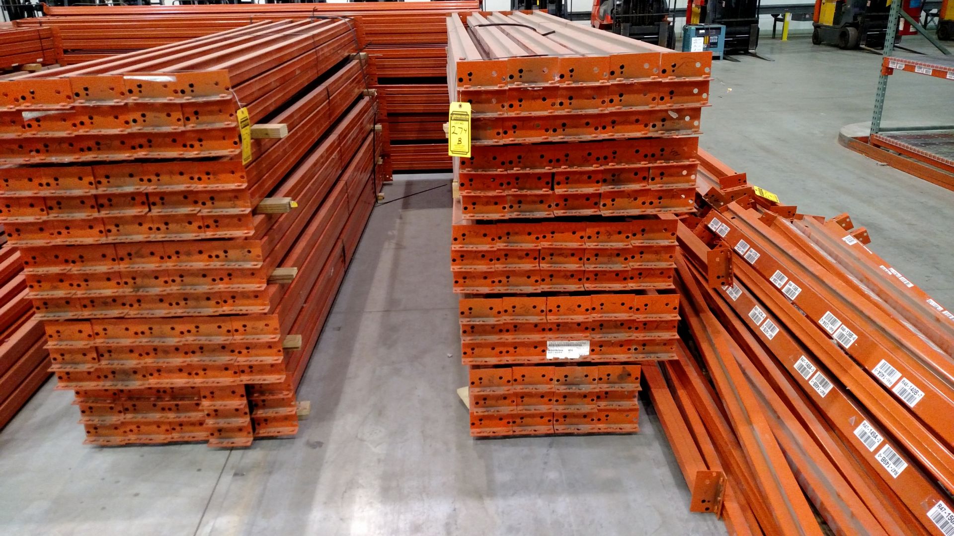 (APPROX. 215) 12' INTERLAKE TEARDROP PALLET RACK LOAD CROSS BEAMS