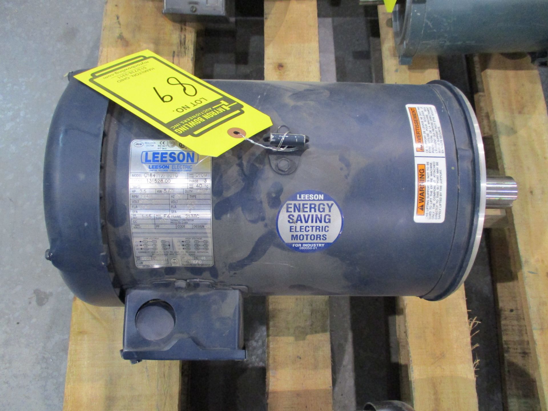 LEESON 7.5-HP ELECTRIC MOTOR, 208-460 VOLT, 3-PHASE