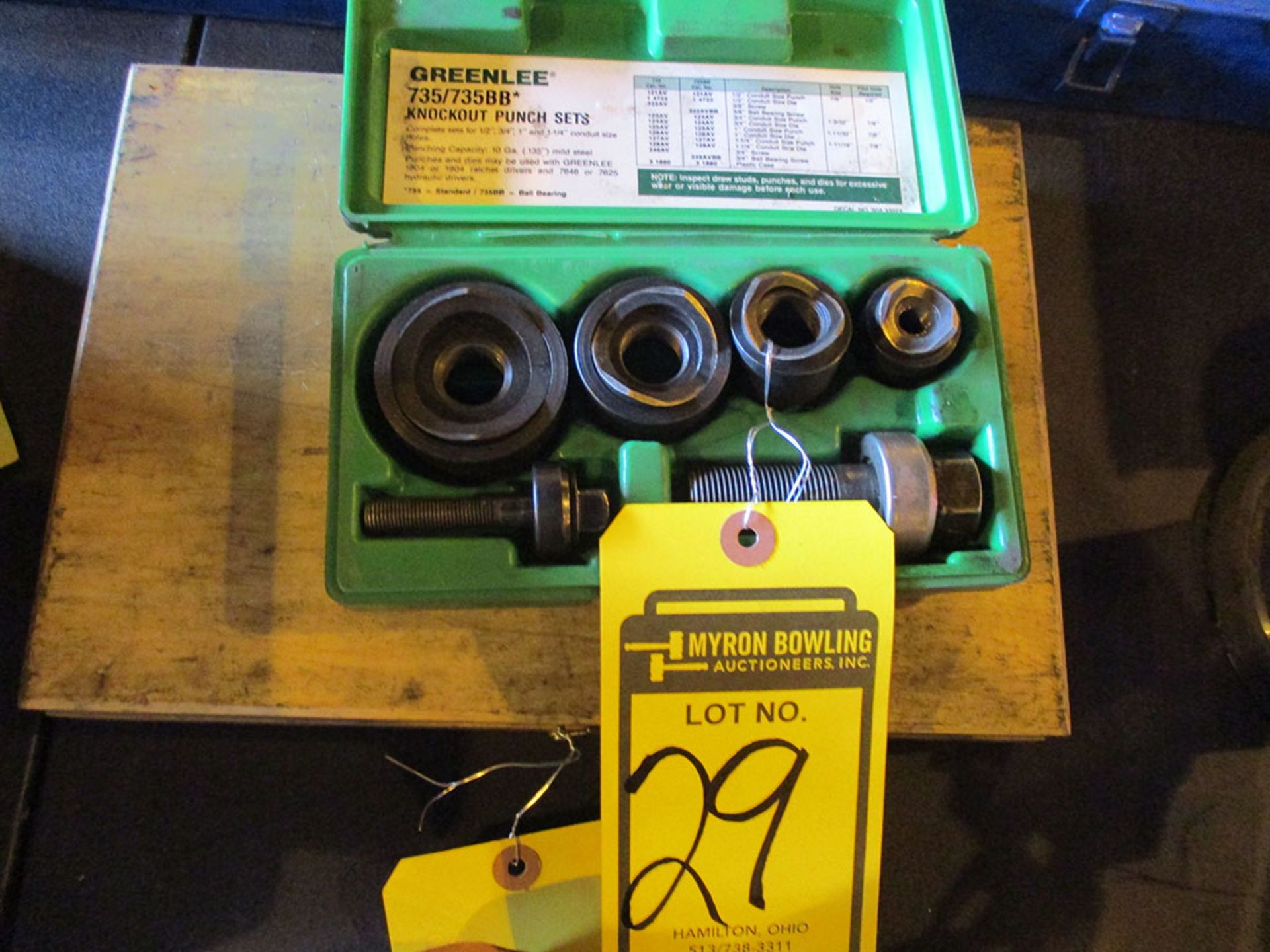 GREENLEE BALL BEARING KNOCKOUT PUNCH SET, 735BB