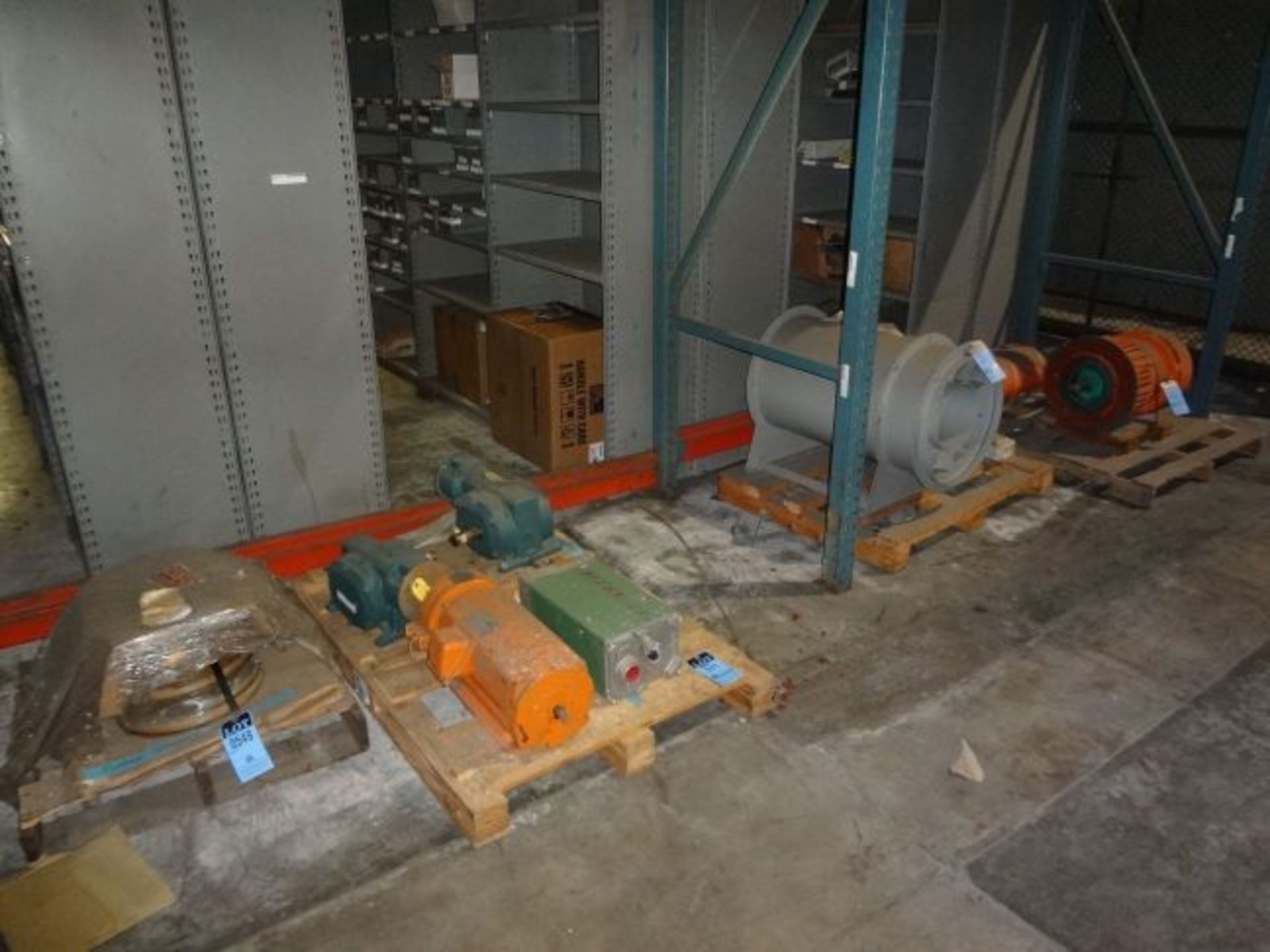 SKIDS OF MISC. ELECTRIC MOTORS & BLOWERS (X4)