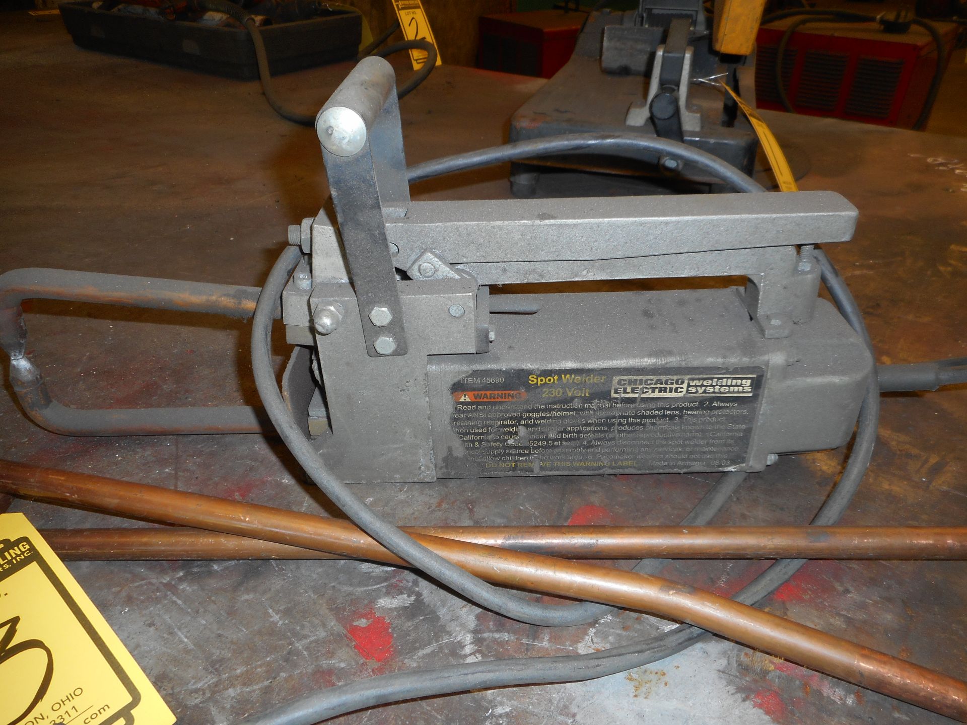 CHICAGO ELECTRIC SPOT WELDER; 230-VOLT, WITH EXTRA SPOT ARMS