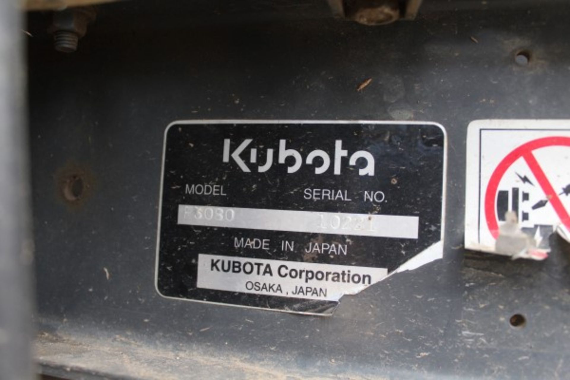 Kubota 72" F3080 Mower, M# RCK72P, S/N 13572, 1,125 Hours - Image 6 of 8