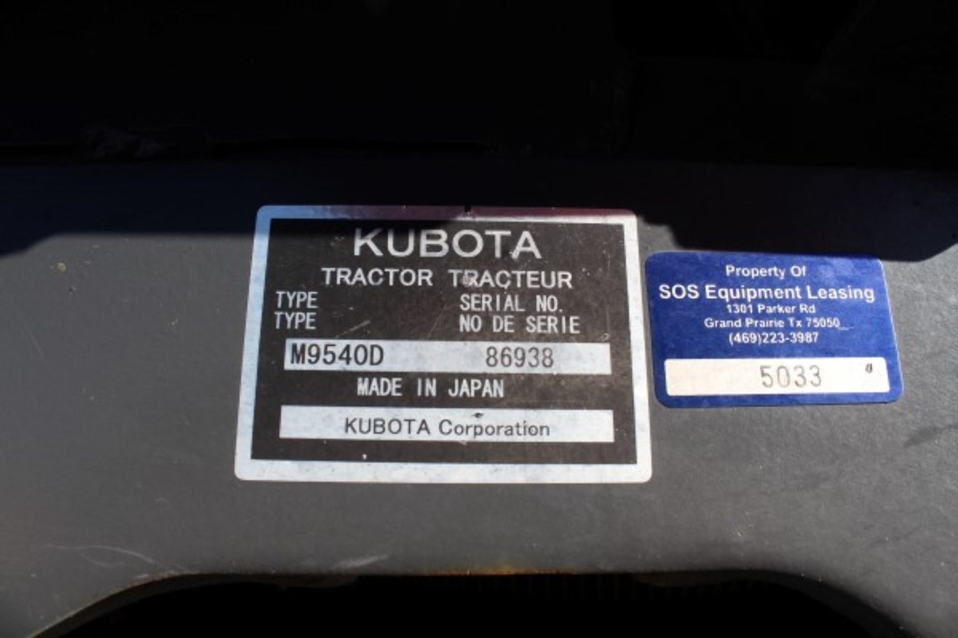 Kubota Tractor, M# M9540D, S/N 86938, 2,712 hours - Image 2 of 16