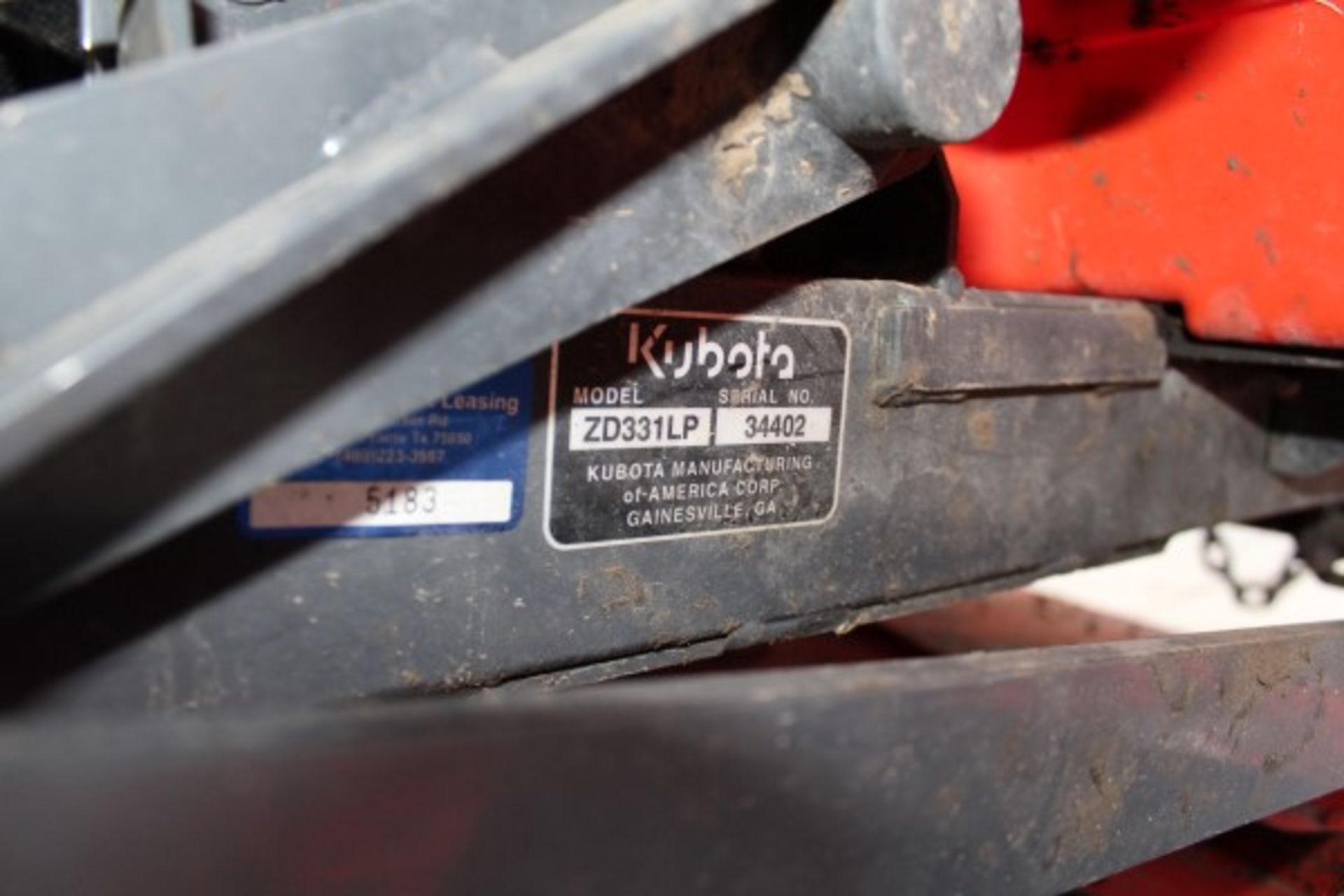 Kubota ZD331 Zero Turn Mower, M# ZD331LP, S/N 34402, 2,254 Hours - Image 5 of 7