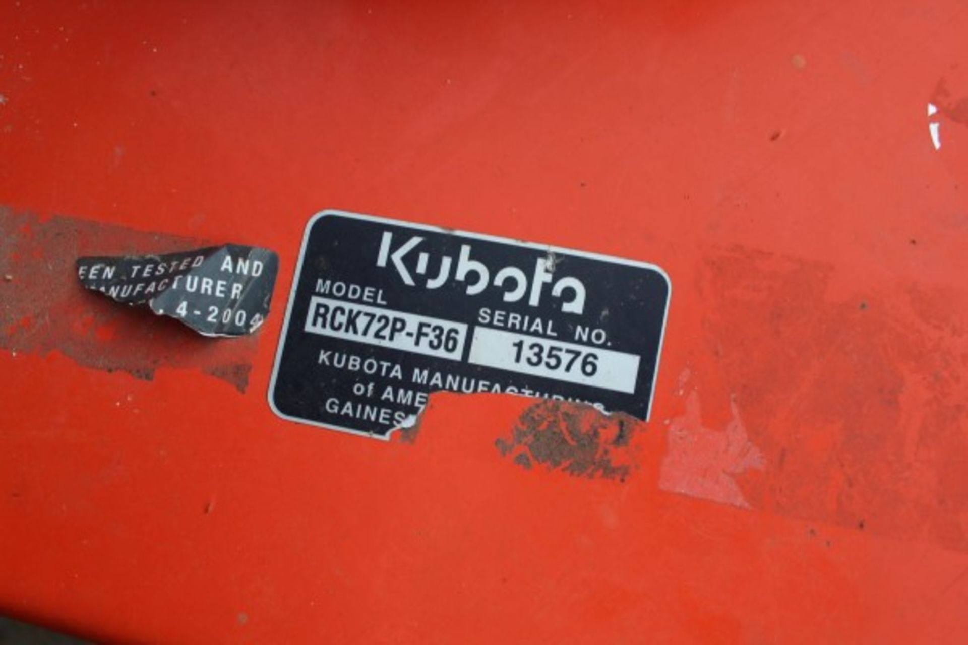 Kubota 72" F3080 Mower, M# RCK72P, S/N 13572, 1,125 Hours - Image 5 of 8
