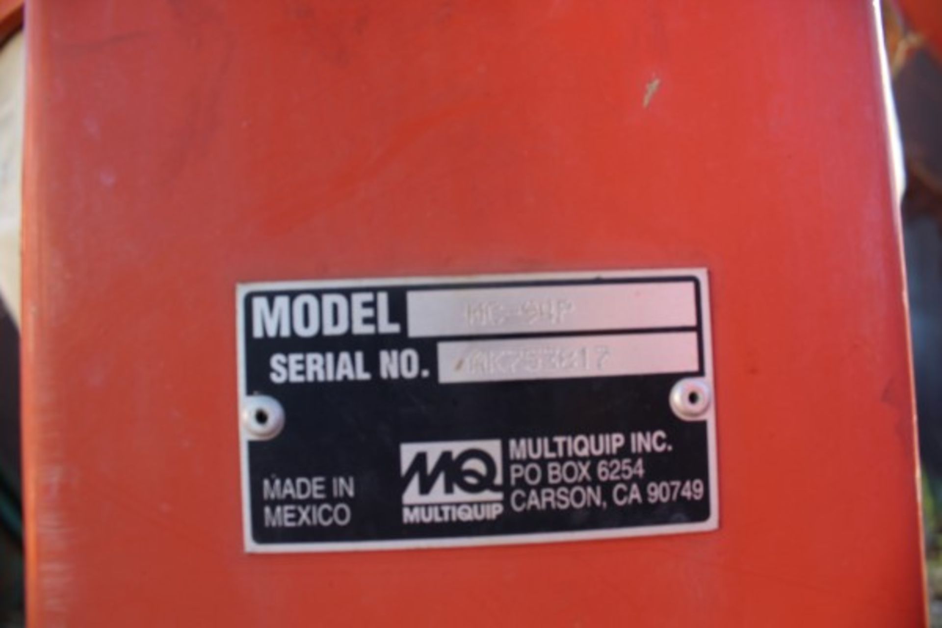 Multiquip Mortar Mixer, M# HC-94P, S/N AK753817, Honda Gas Powered - Image 2 of 3