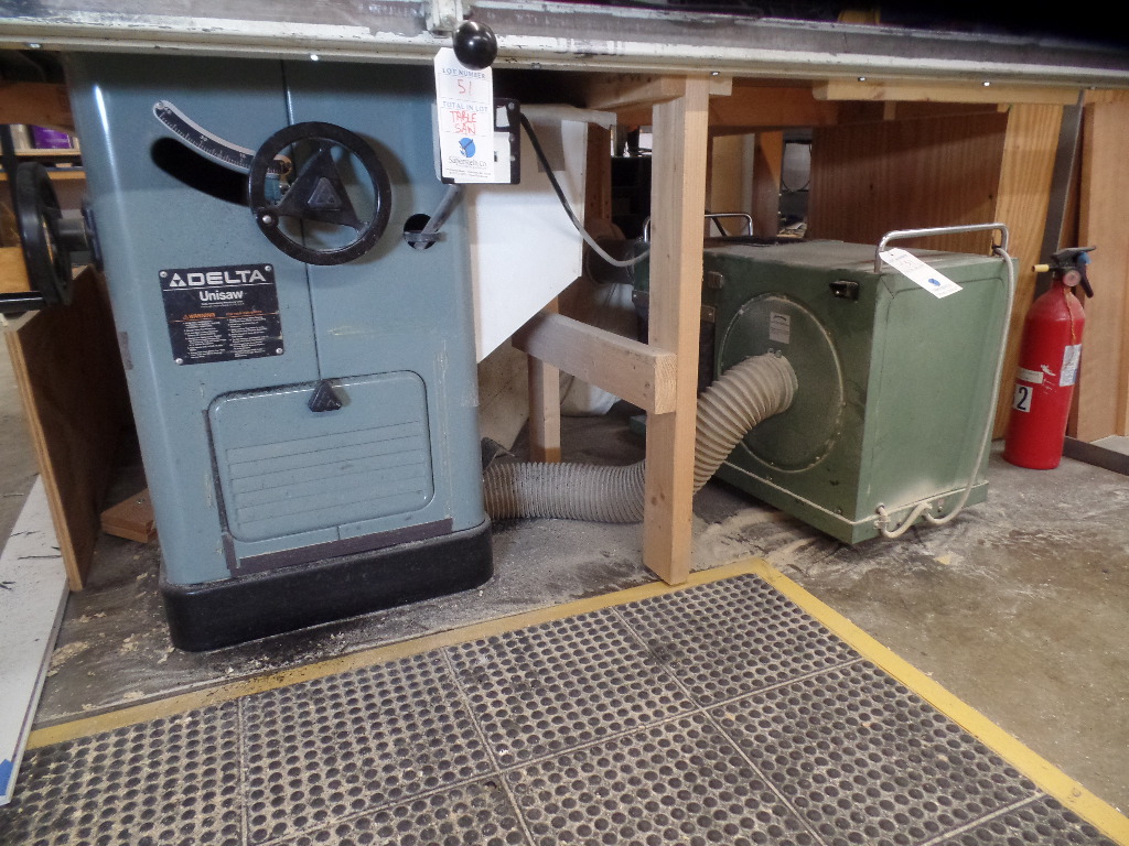 Delta Unisaw Table Saw w/ Fence & Port. Hitachi Dust Collector
