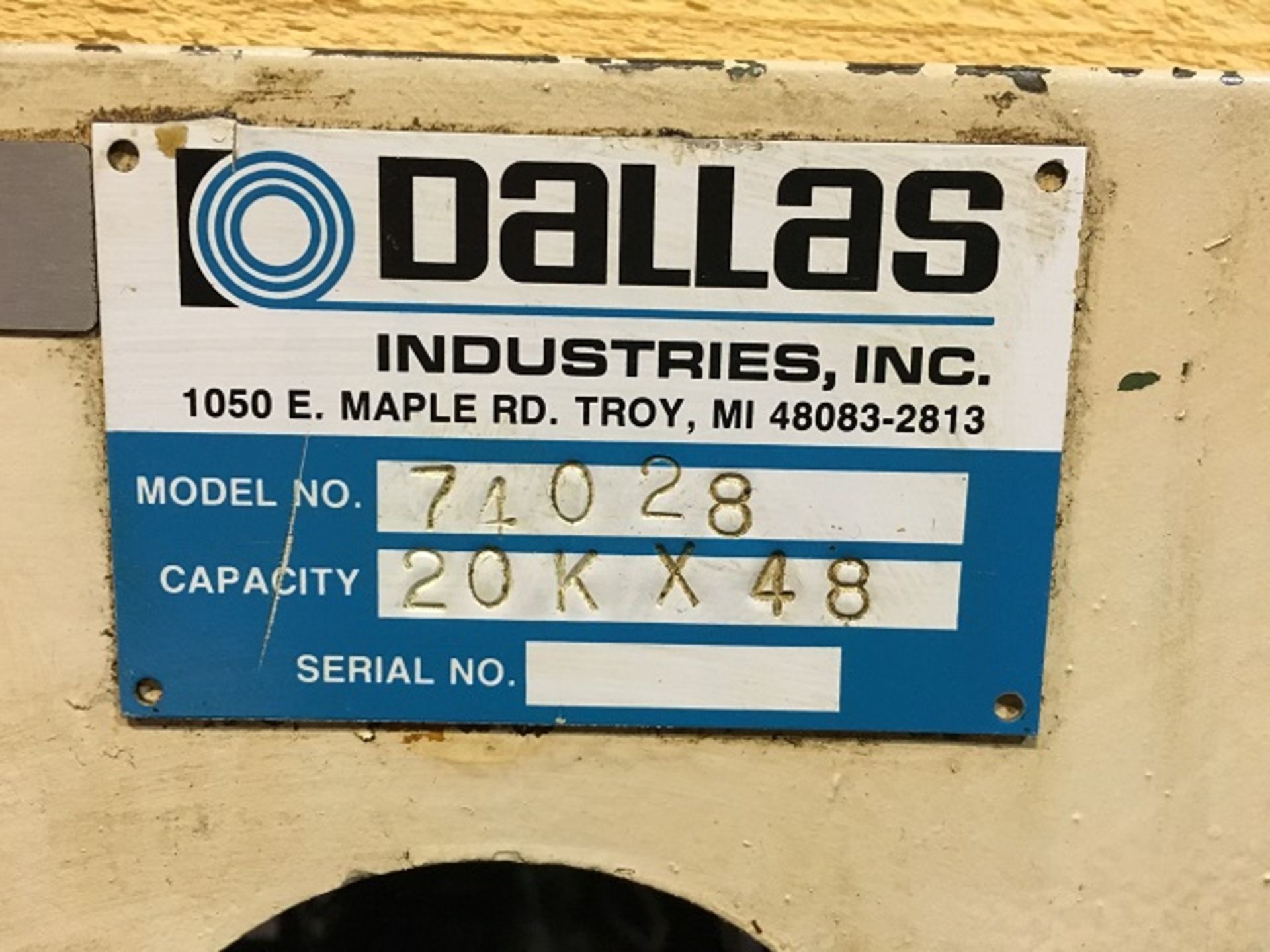 One (1) 20,000 LBS Dallas Coil Reel With Coil Car Model 74028 - Image 2 of 4