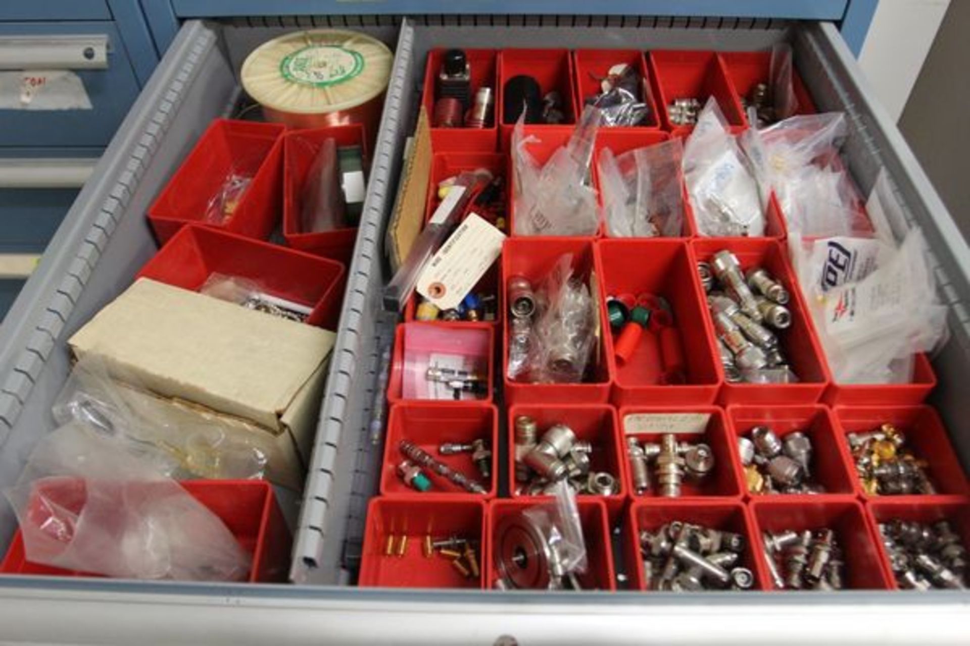 LISTA Ball Bearing Cabinet w/ Contents Including Large Assortment of Radio Frequency Parts - Image 3 of 9