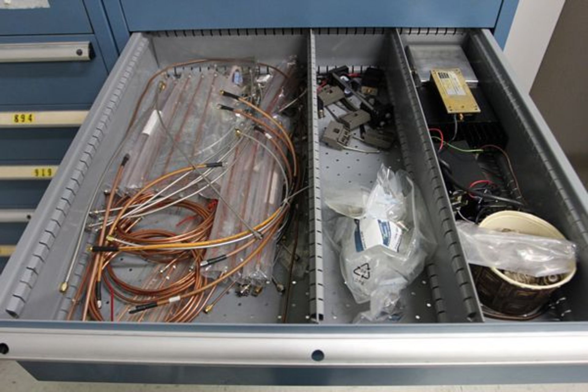 LISTA Ball Bearing Cabinet w/ Contents Including Large Assortment of Radio Frequency Parts - Image 4 of 9