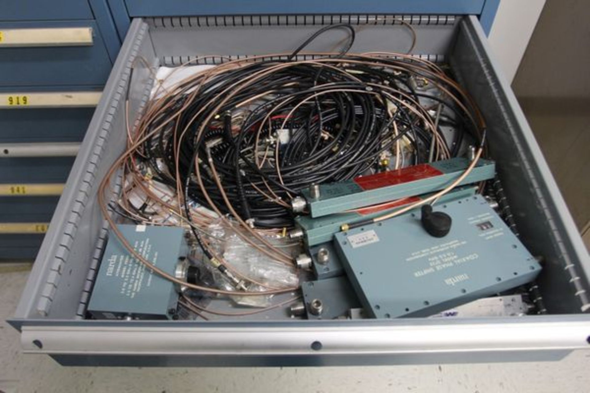 LISTA Ball Bearing Cabinet w/ Contents Including Large Assortment of Radio Frequency Parts - Image 5 of 9