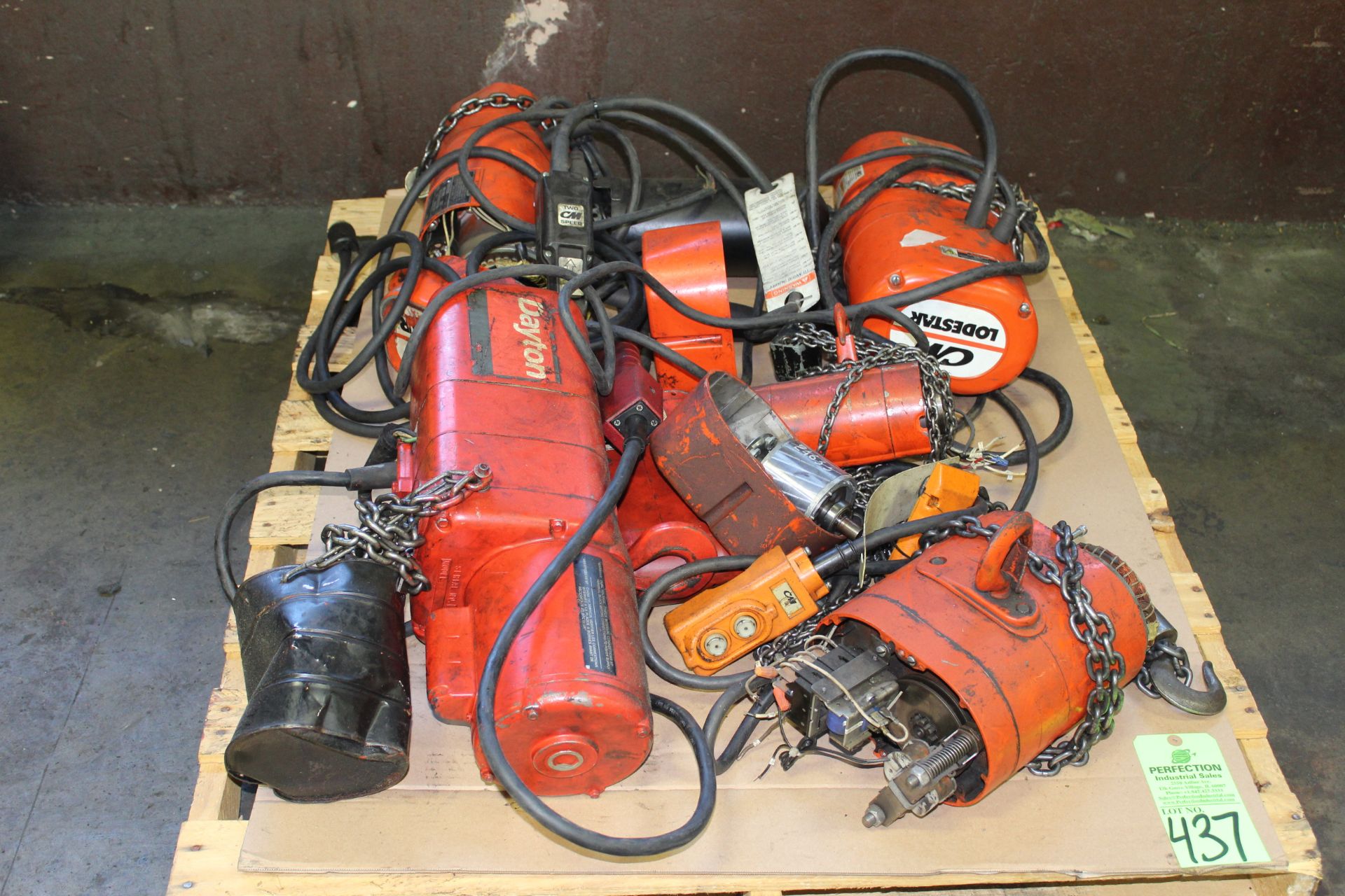 Lot of (4) Electric Hoists (Parts Only)