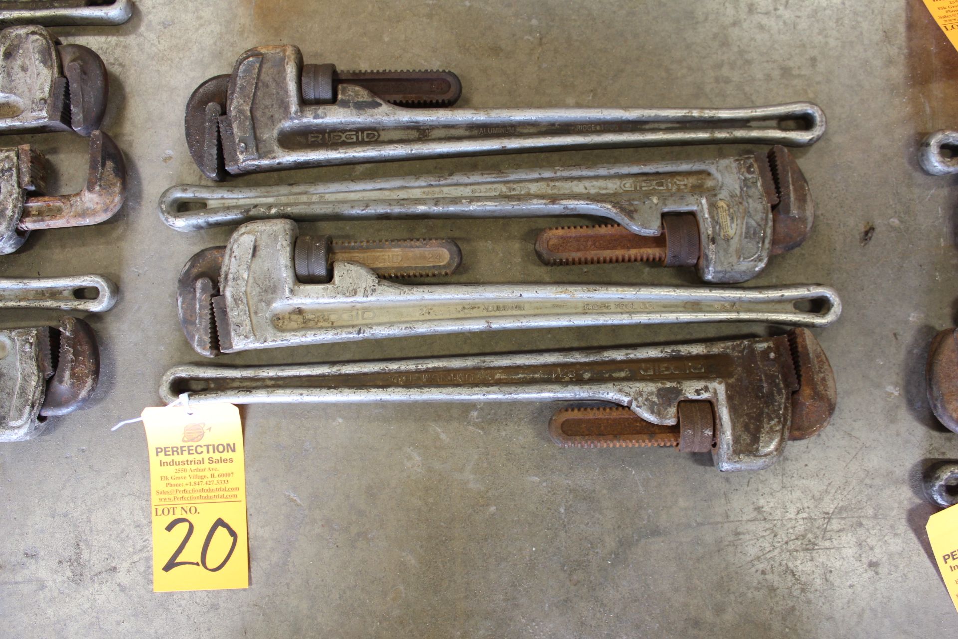 Lot of (4) Ridgid 24" Aluminum Pipe Wrenches