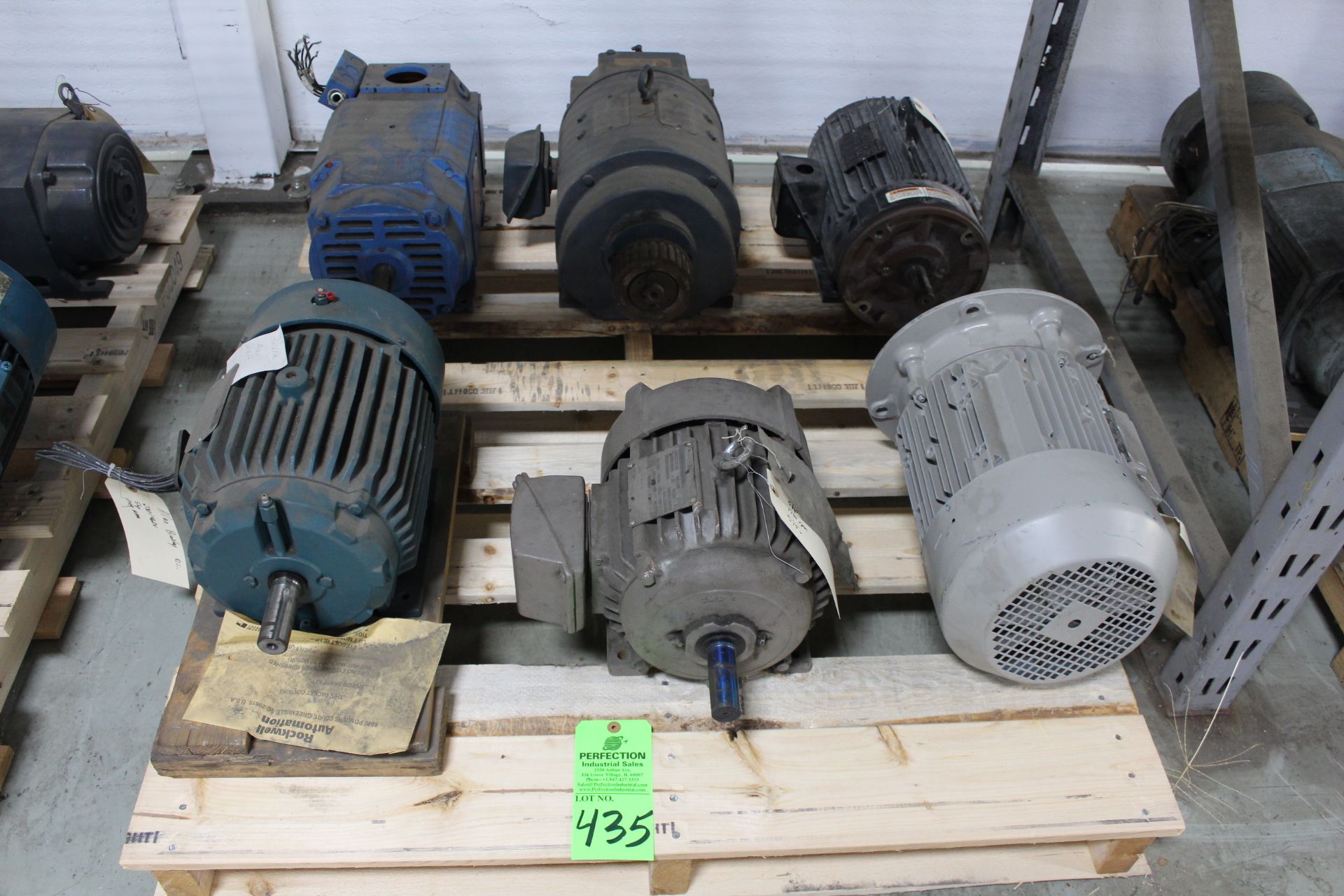 Lot - Assorted Motors On 1 Skid; Motor Room