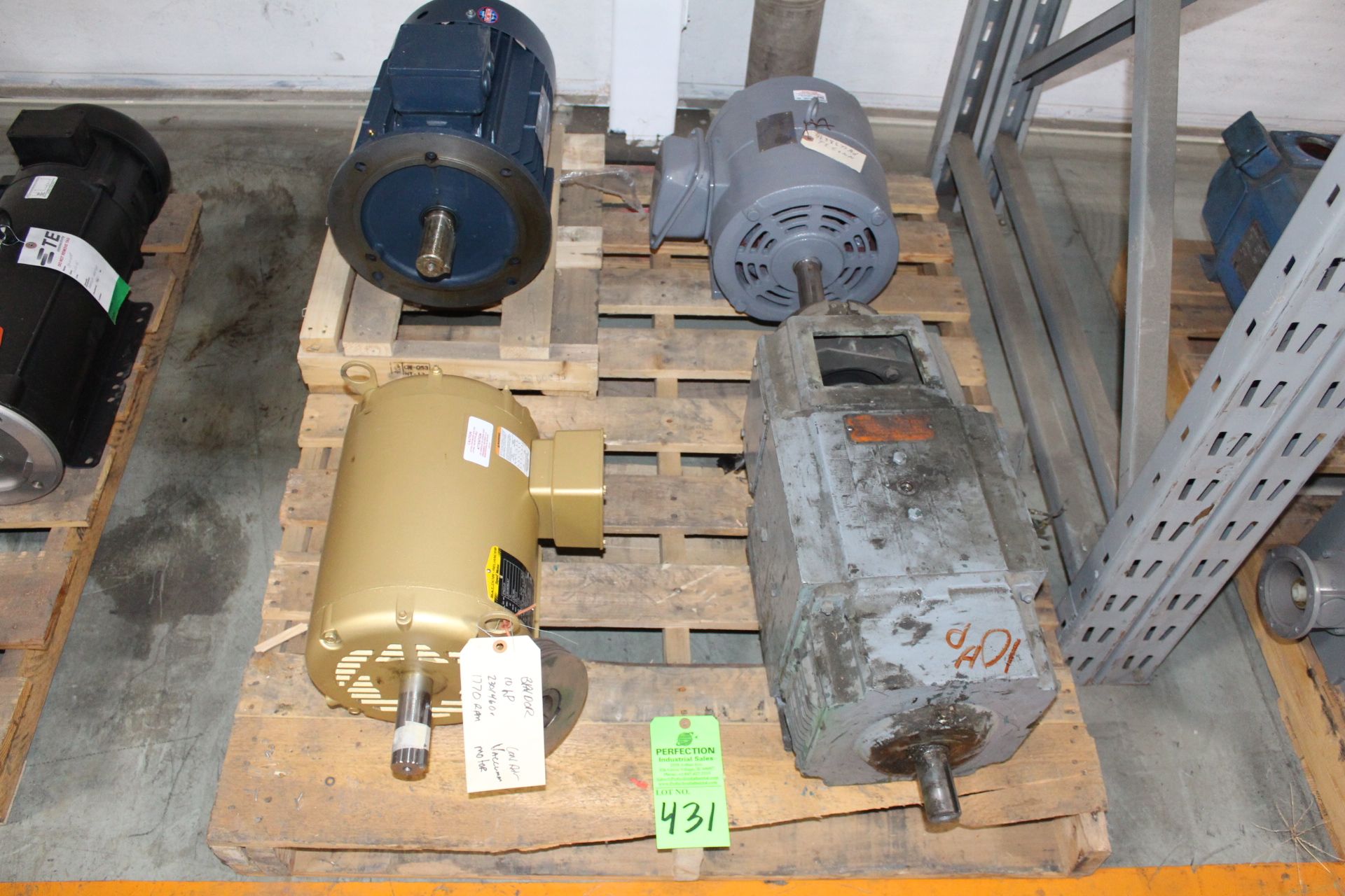 Lot - Assorted Motors On 1 Skid; Motor Room