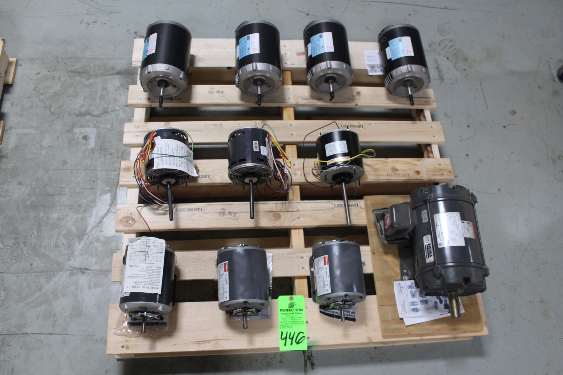 Lot - Assorted Motors On 1 Skid; Motor Room