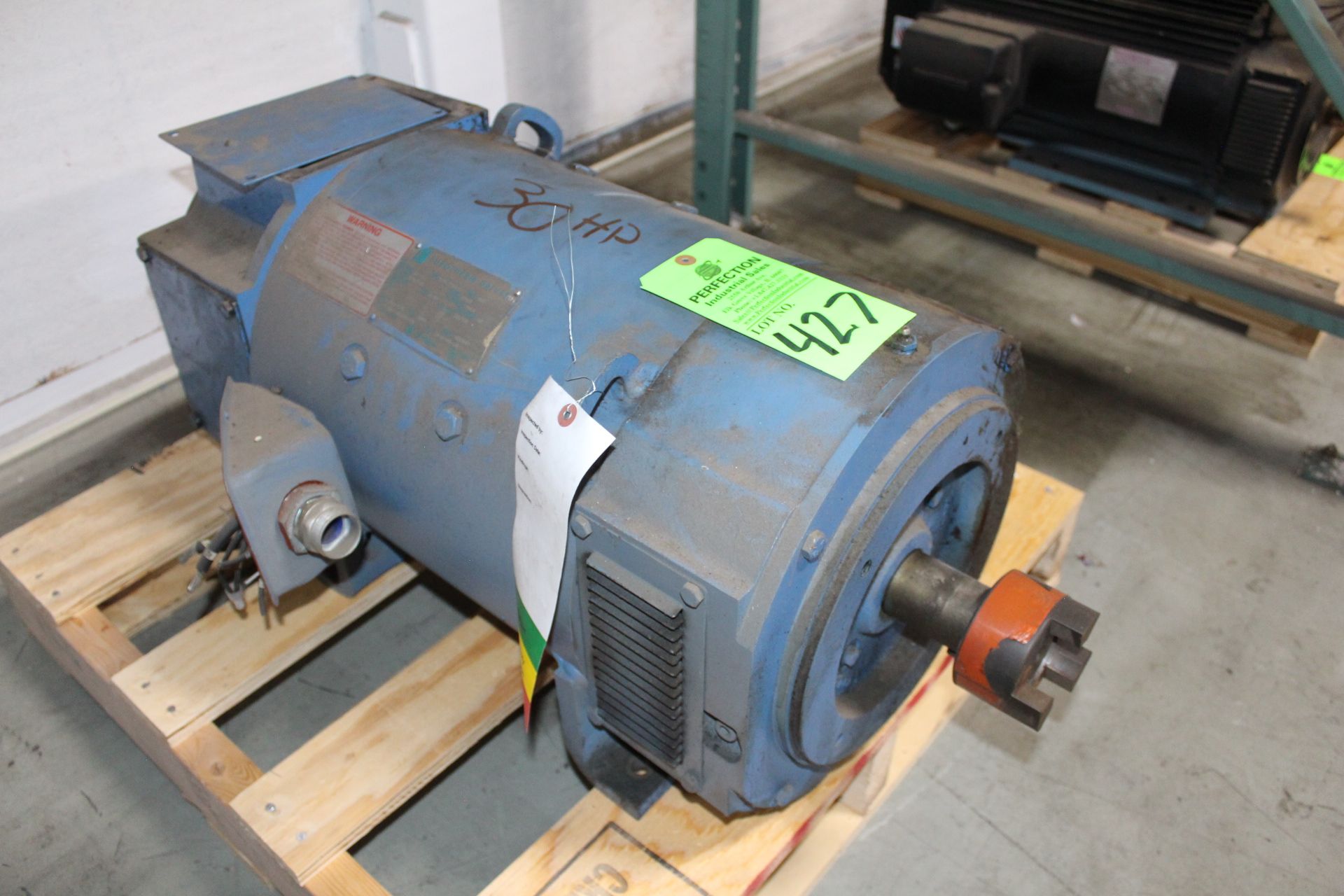 GE Eurotherm 30-Hp DC Motor, 500 Volts, 1750/2300 RPM; Motor Room