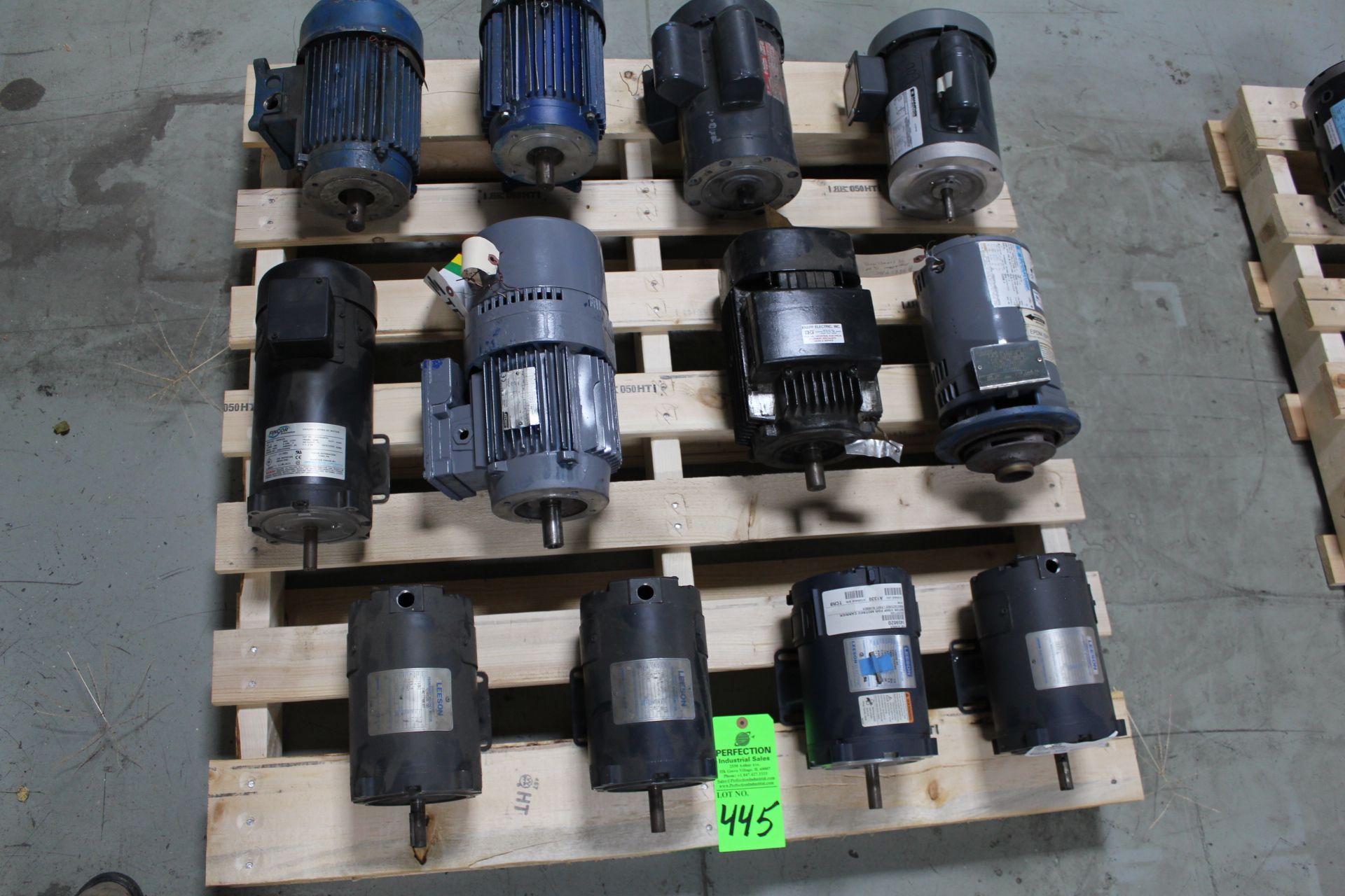 Lot - Assorted Motors On 1 Skid; Motor Room