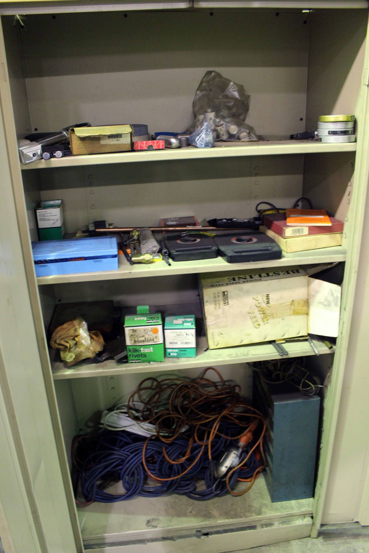 LOT OF TOOLS, misc. (in one metal cabinet)